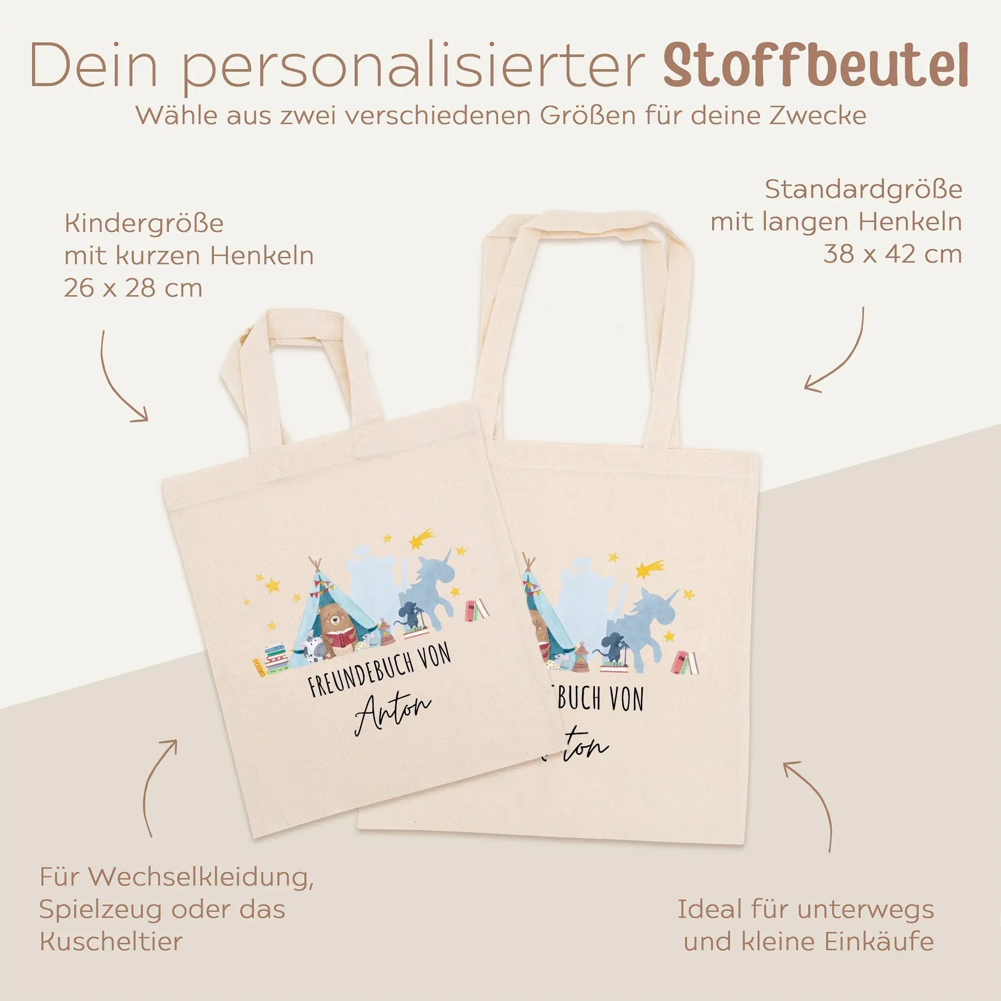 Stoffbeutel "Freundebuch" personalisiert - wunderwunsch