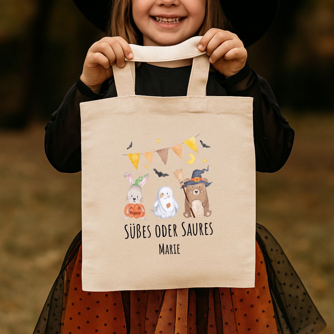 Stoffbeutel "Halloween" personalisiert - wunderwunsch