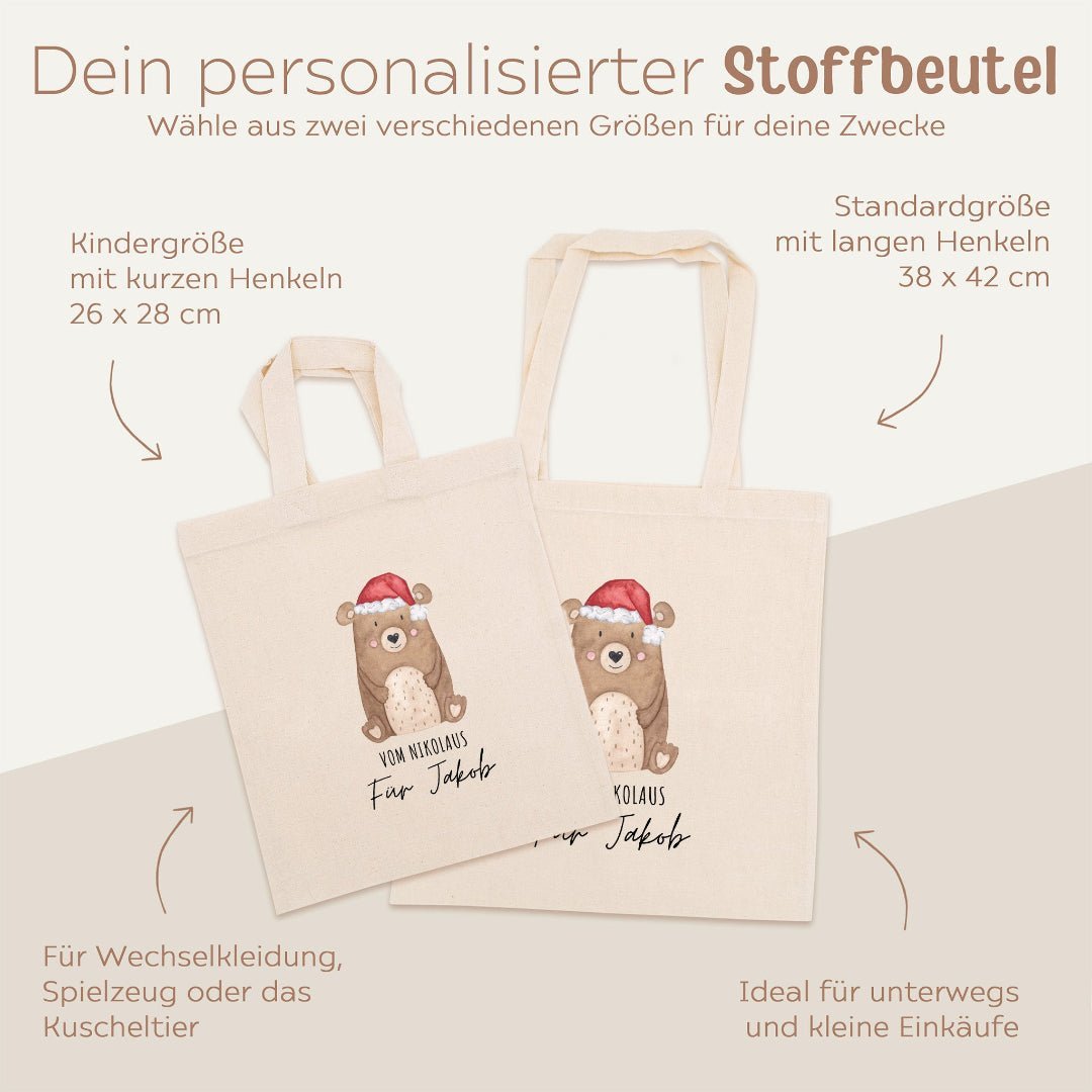 Stoffbeutel "Nikolaus/Weihnachtsmann" personalisiert - wunderwunsch