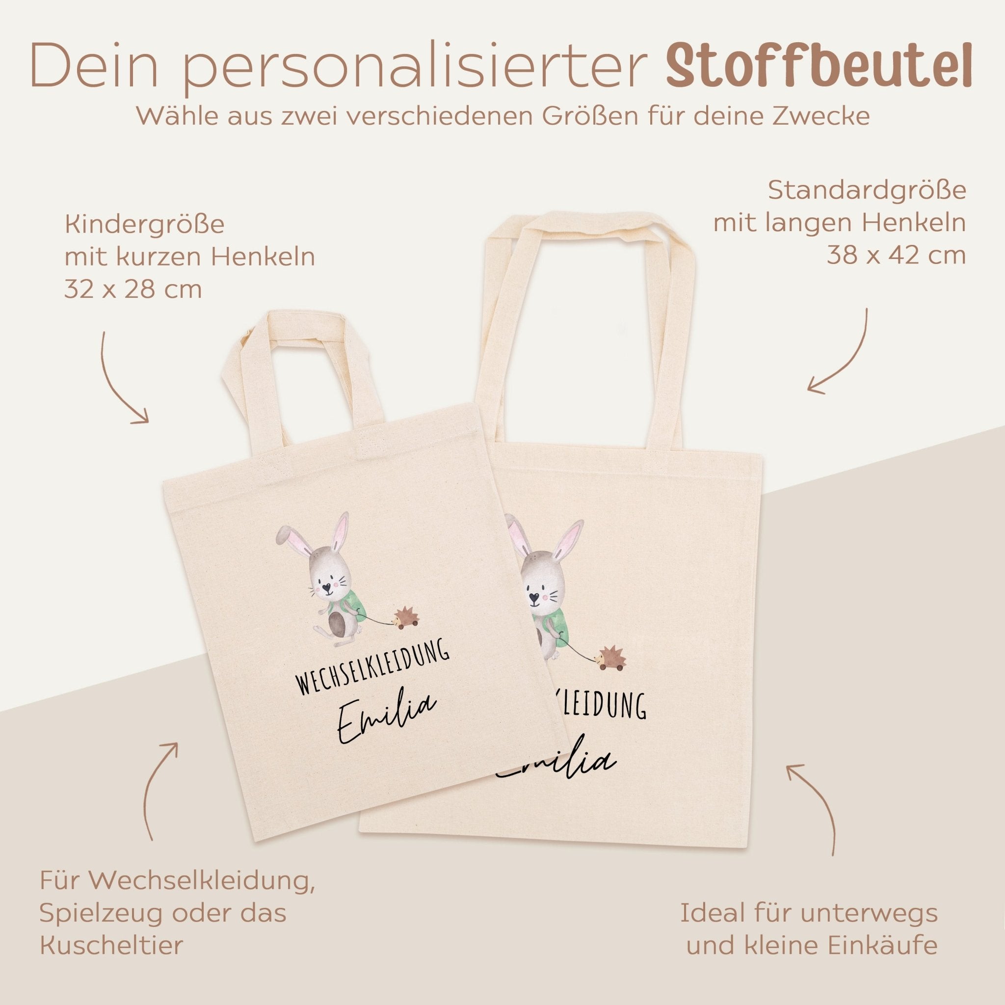 Stoffbeutel "Wechselkleidung" personalisiert - wunderwunsch