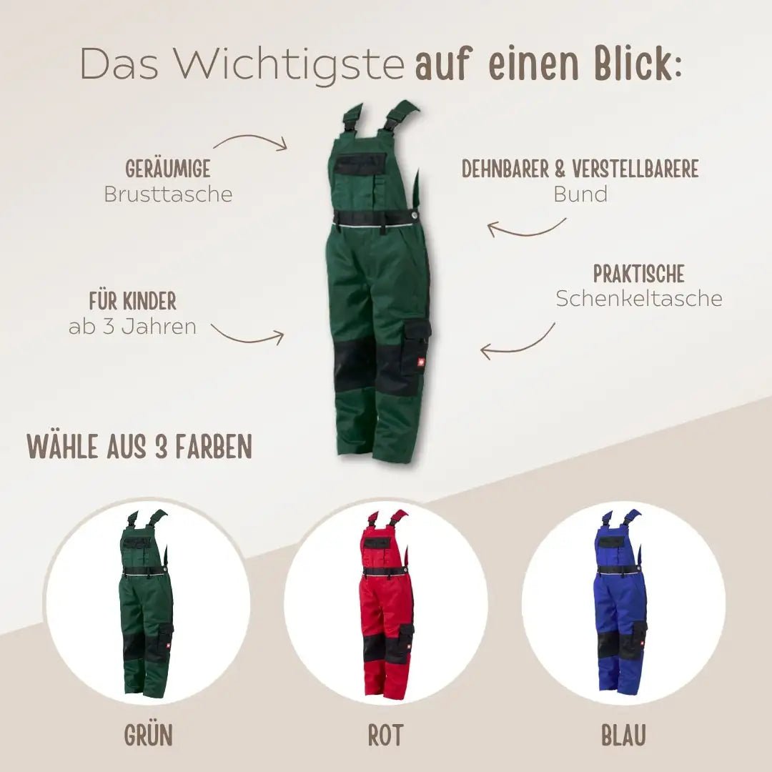 STRAUSS Kinder - Arbeitshose in 3 Farben personalisierbar - wunderwunsch
