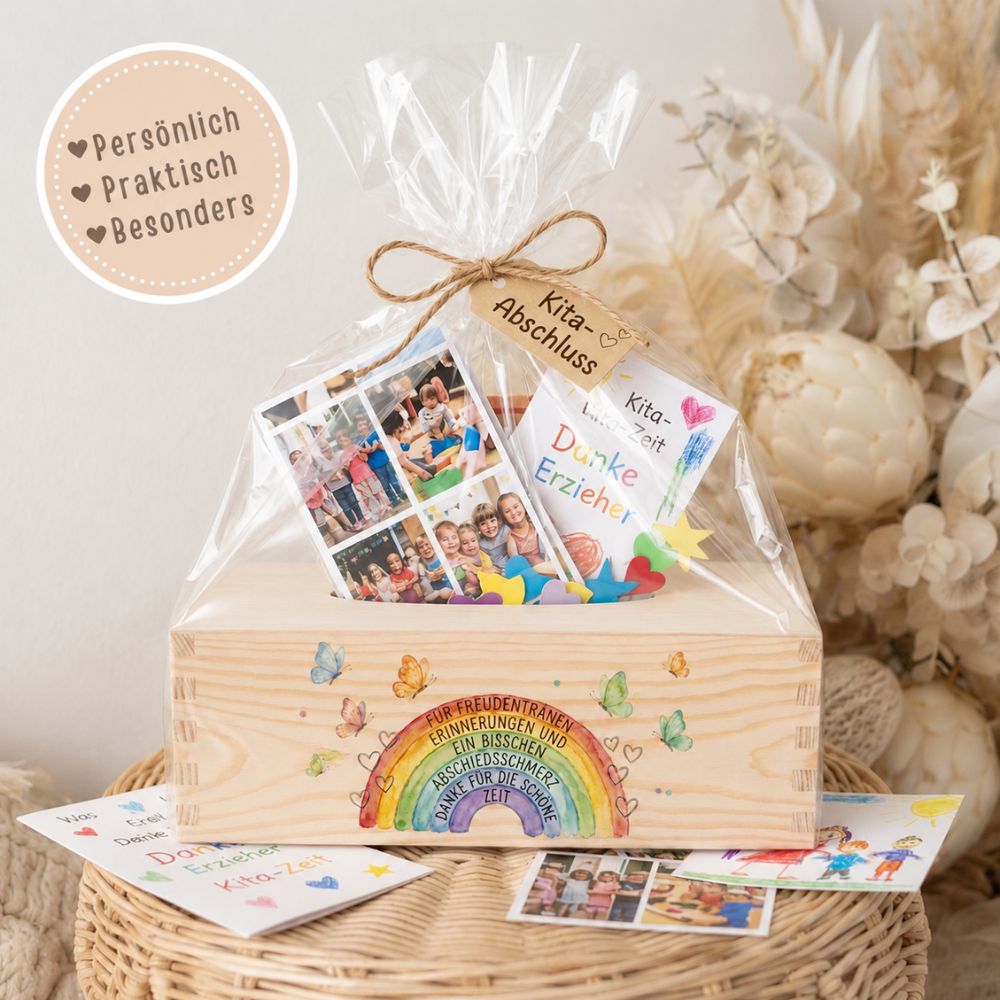 Taschentücherbox - Regenbogen Aquarell - wunderwunsch