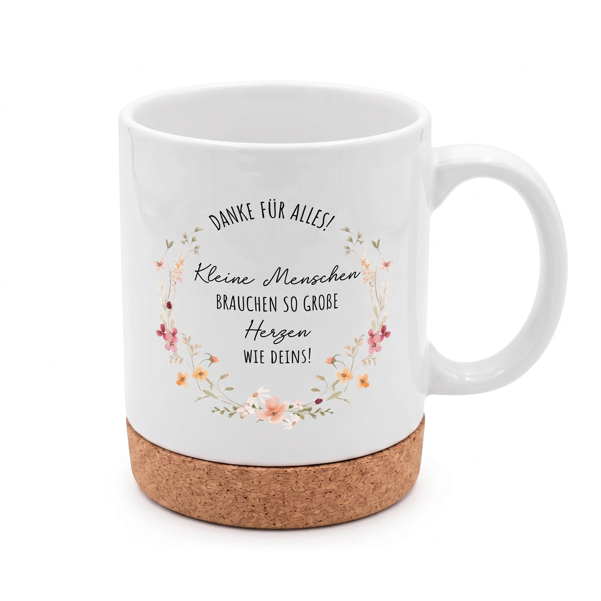 Tasse mit Korkboden - Kleine Menschen große Herzen - wunderwunsch