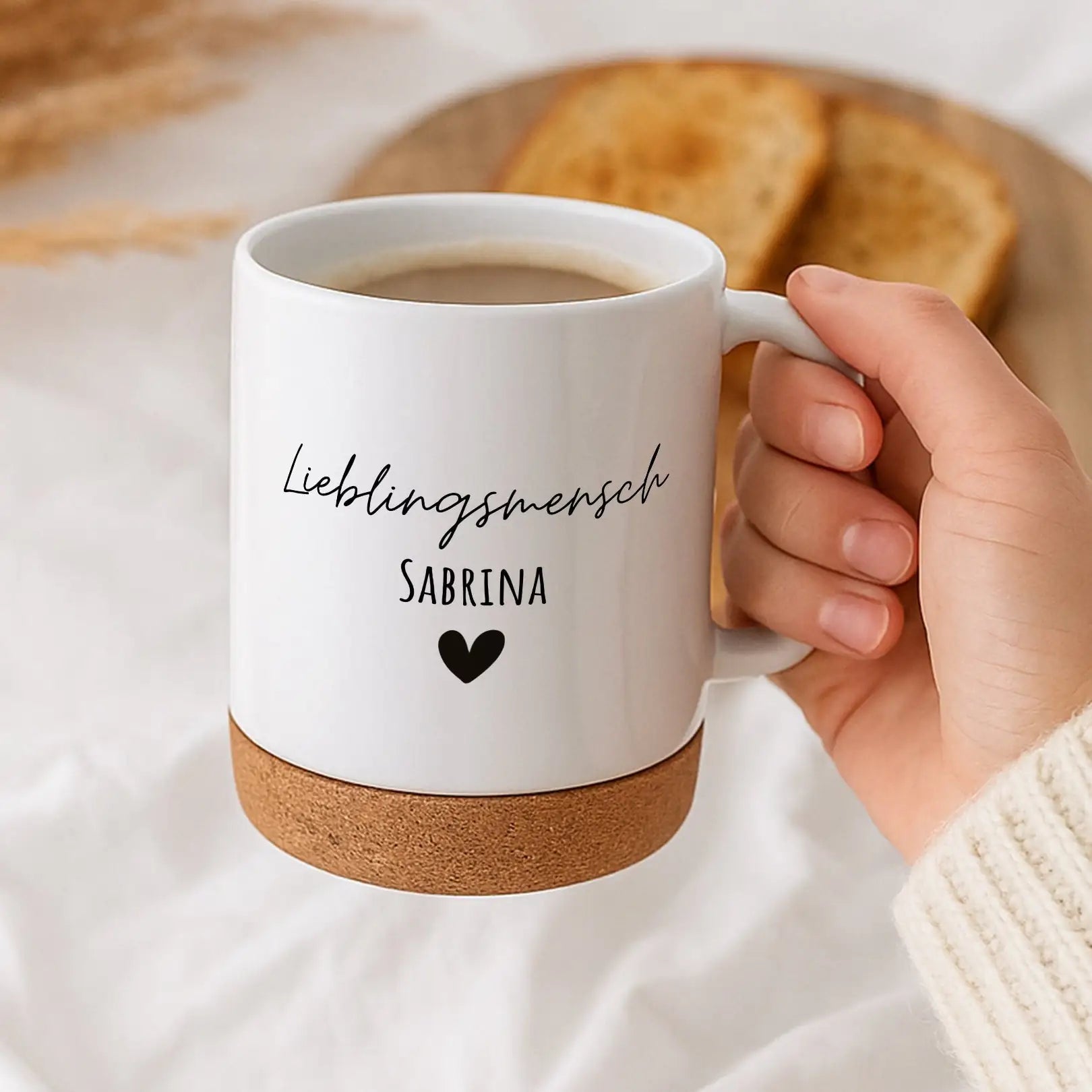 Tasse mit Korkboden - Lieblingsmensch - wunderwunsch
