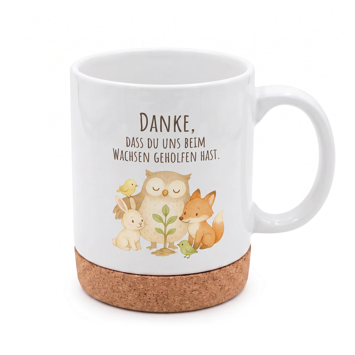 Tasse mit Korkboden - Tierfreunde wachsen - wunderwunsch