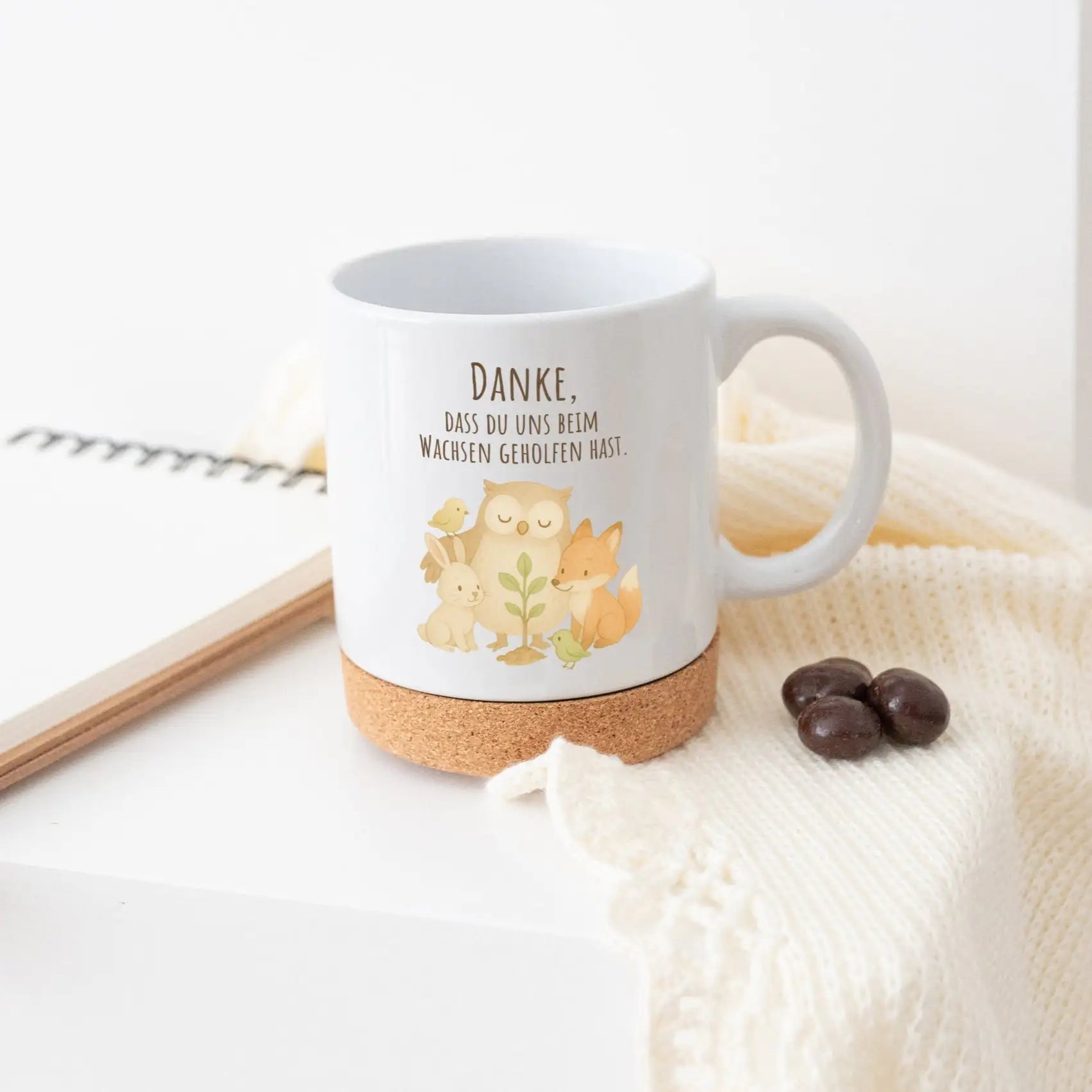 Tasse mit Korkboden - Tierfreunde wachsen - wunderwunsch