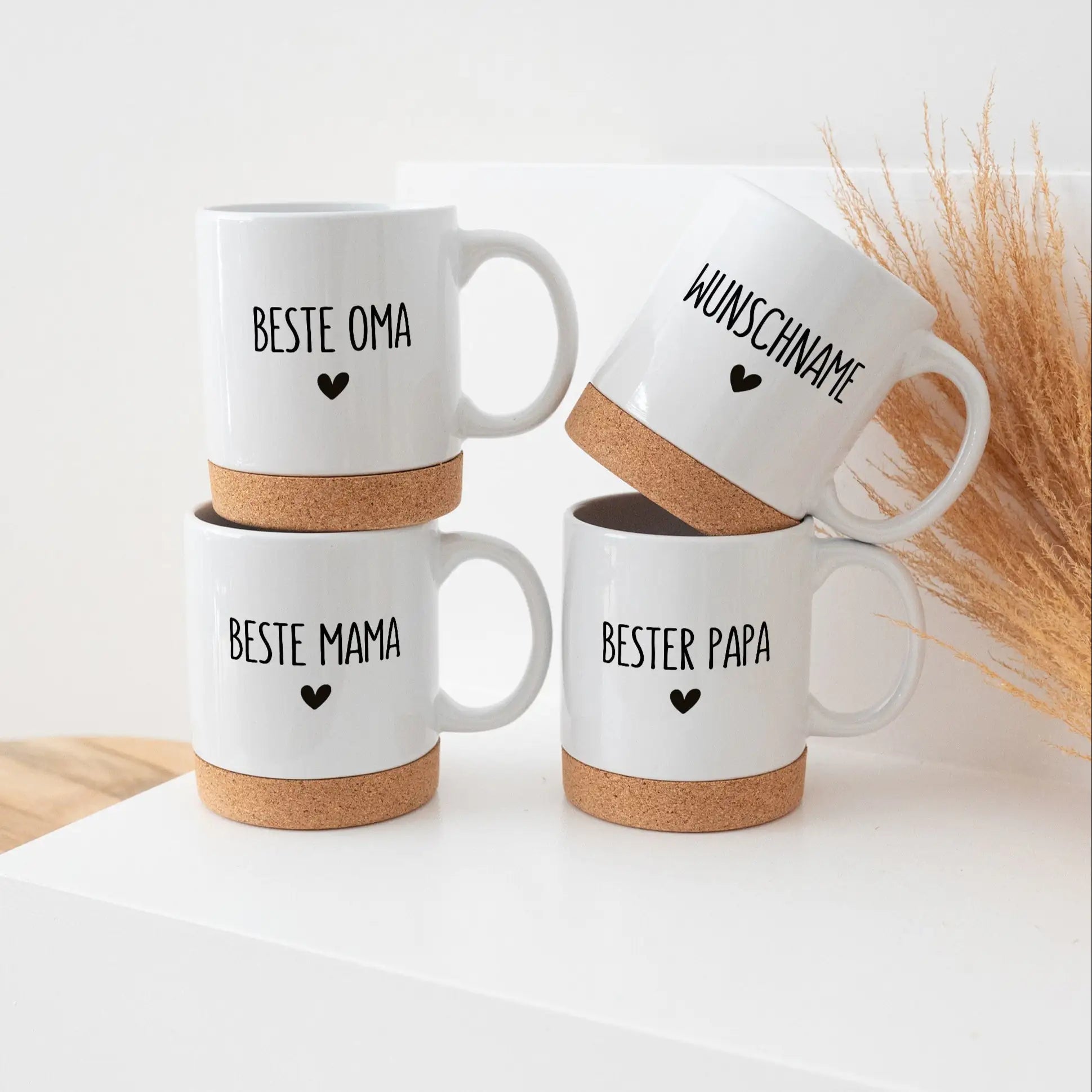 Tasse mit Korkboden - Wunschname - wunderwunsch
