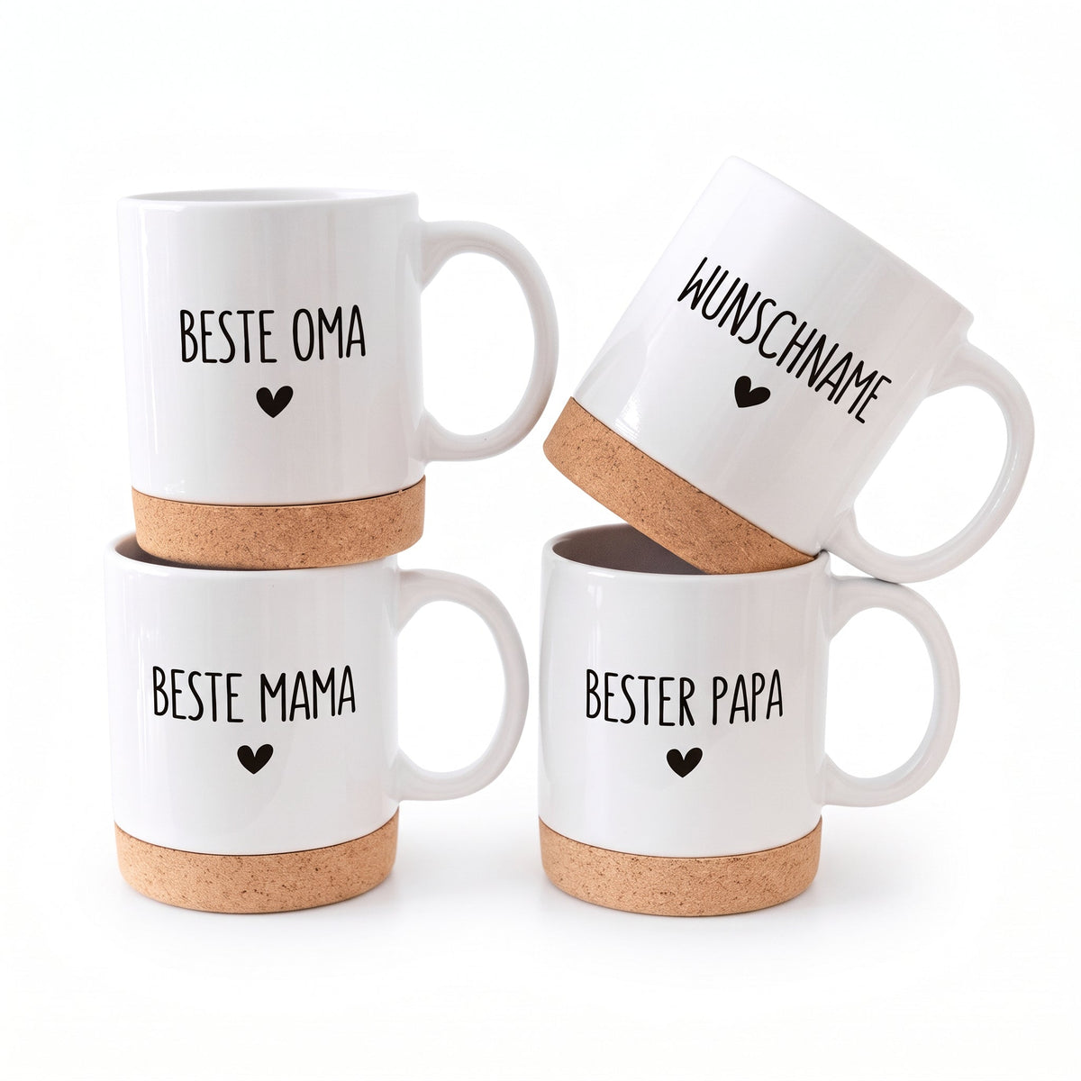 Tasse mit Korkboden - Wunschname - wunderwunsch