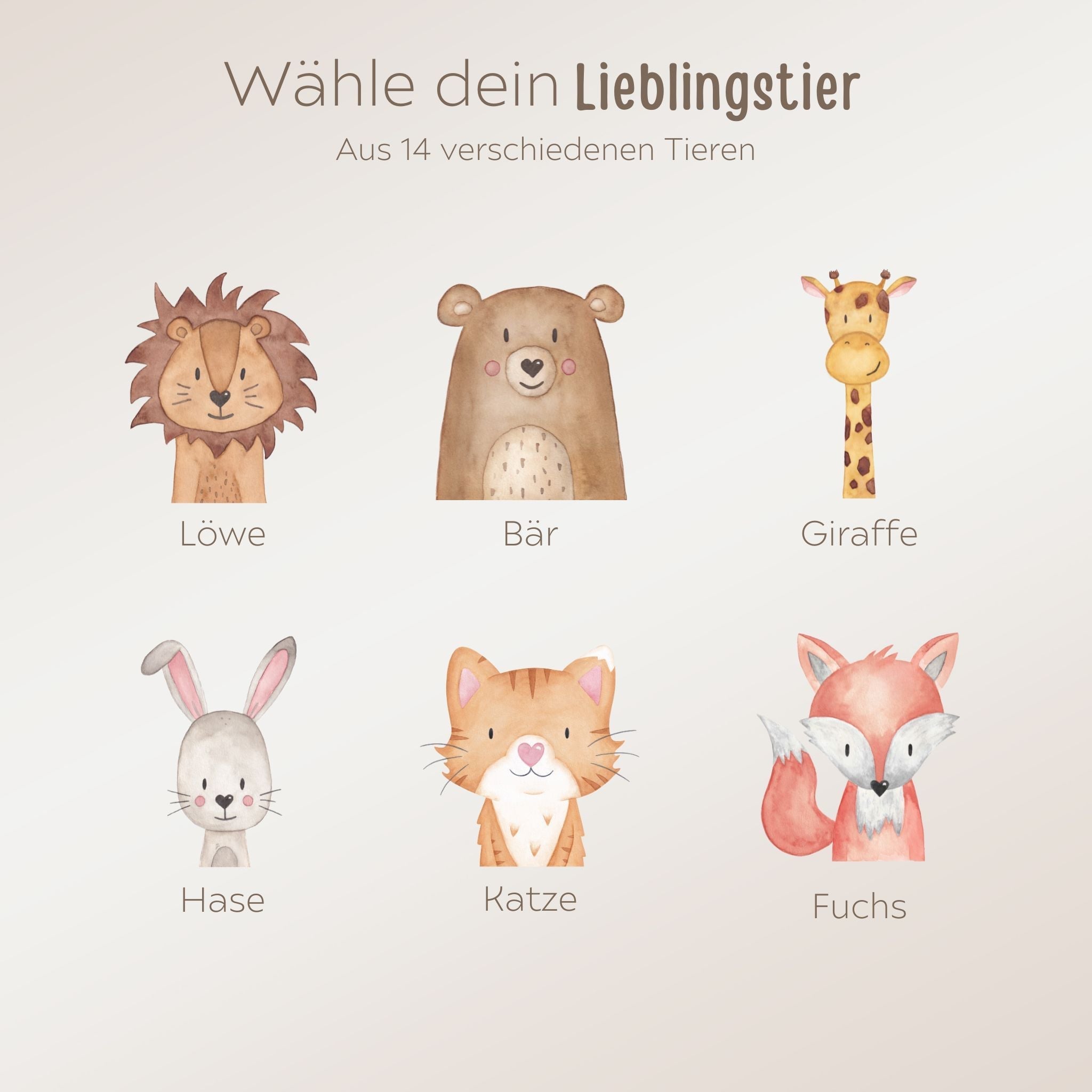 Taufkreuz aus Holz - Taufe Tier Aquarell - wunderwunsch