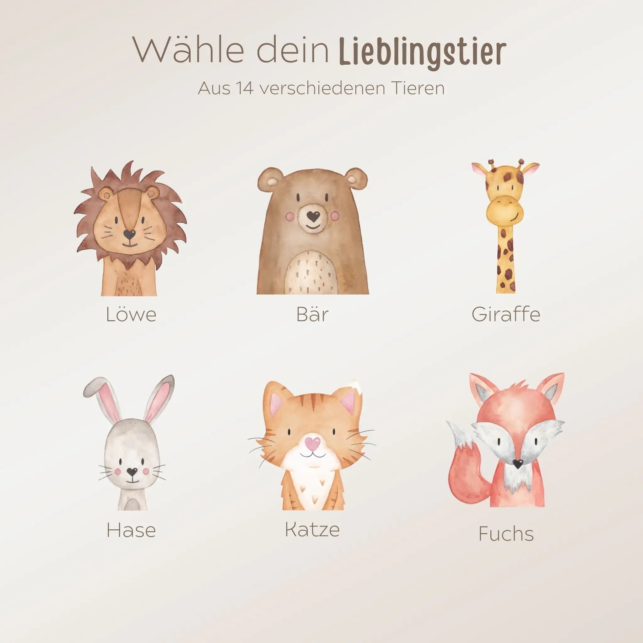 Taufkreuz aus Holz - Taufe Tier Aquarell - wunderwunsch