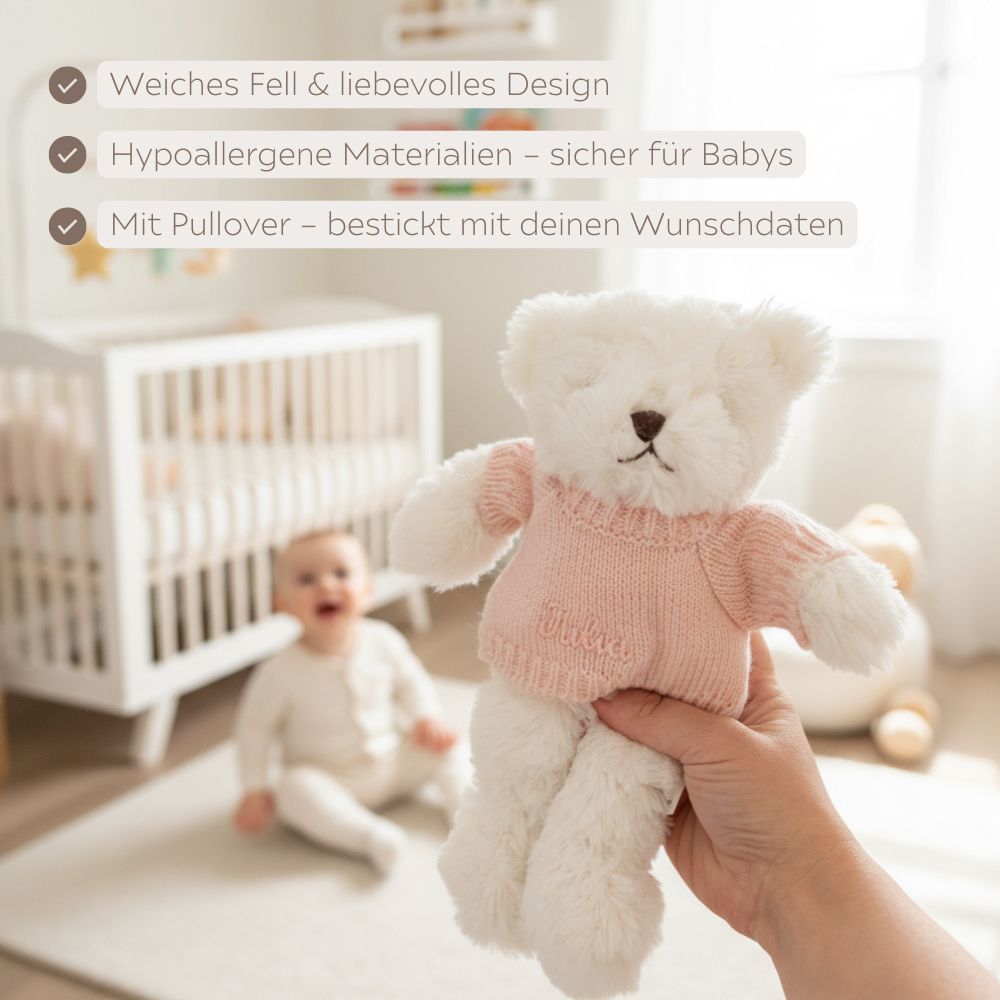 Teddy Kuscheltier mit Pullover personalisiert - wunderwunsch
