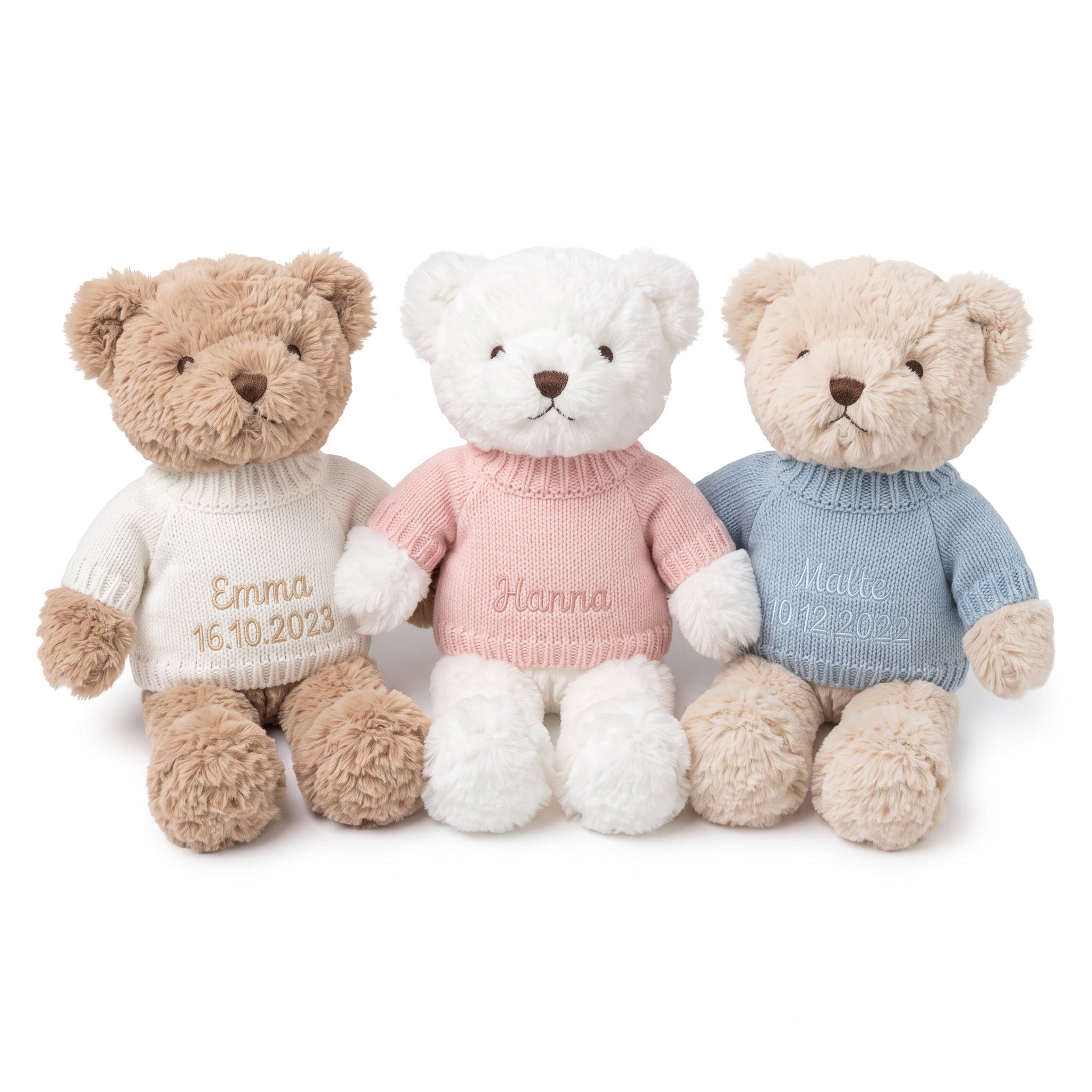 Teddy Kuscheltier mit Pullover personalisiert - wunderwunsch