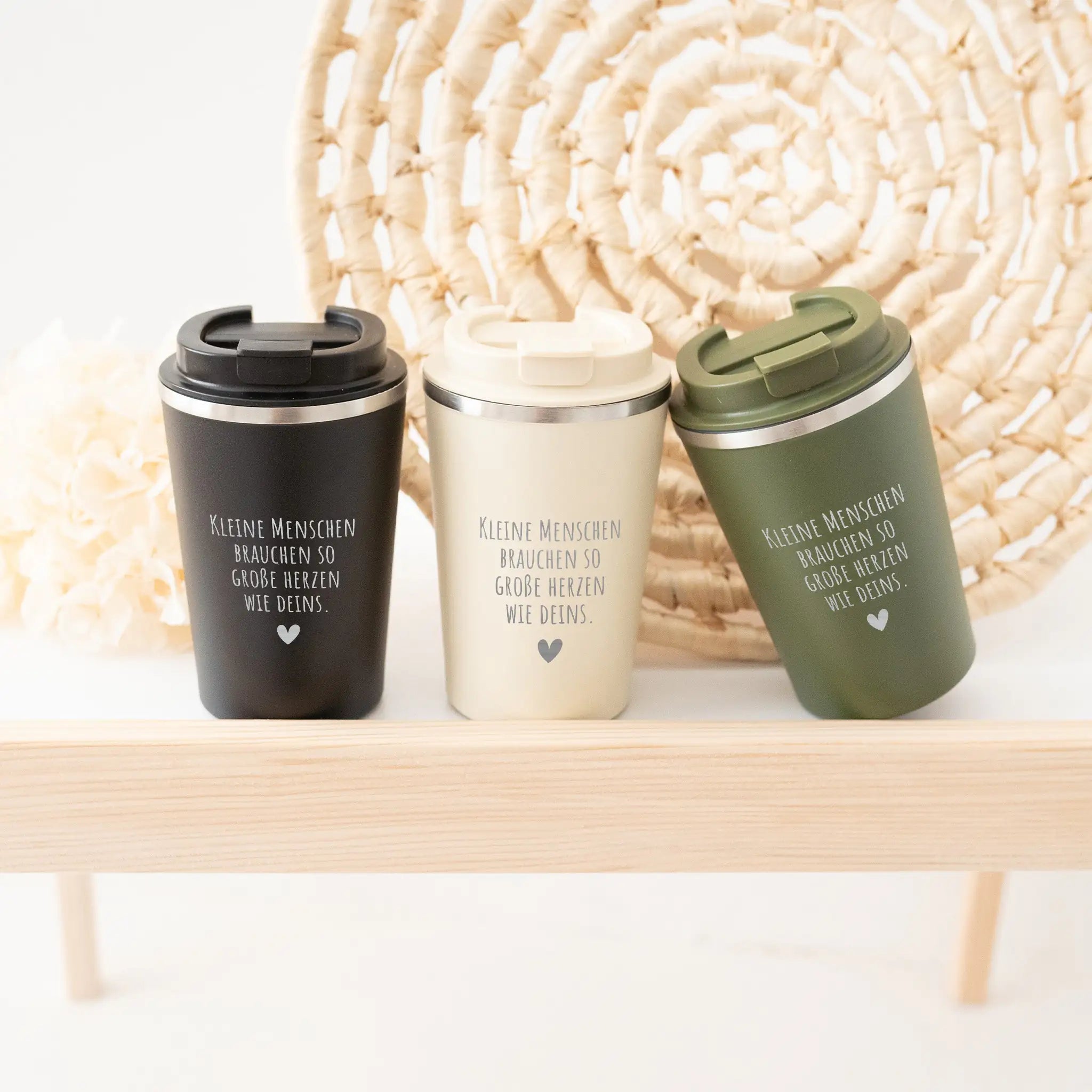 Thermobecher To - Go - Kleine Menschen brauchen große Herzen - wunderwunsch