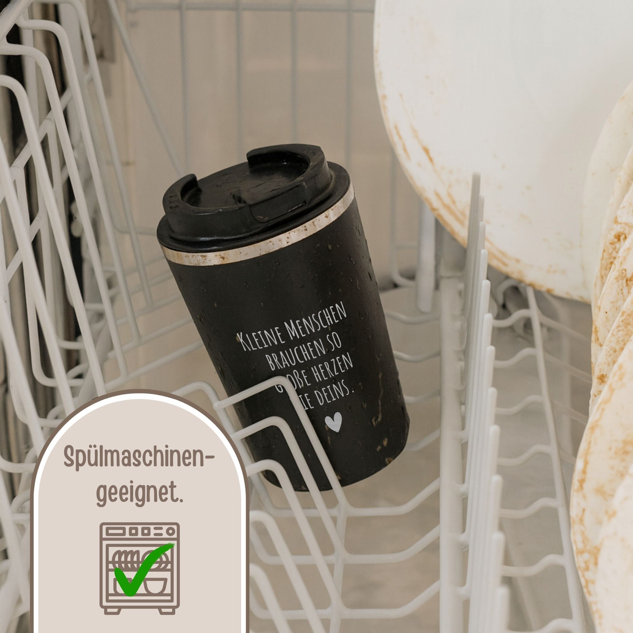 Thermobecher To - Go - Kleine Menschen brauchen große Herzen - wunderwunsch
