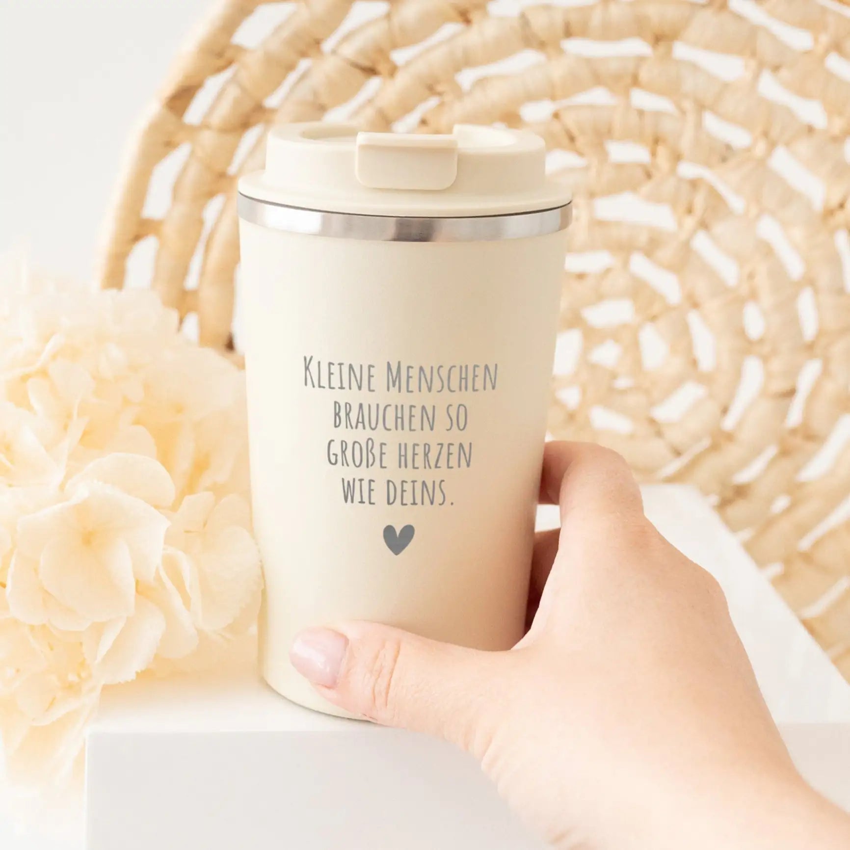 Thermobecher To - Go - Kleine Menschen brauchen große Herzen - wunderwunsch