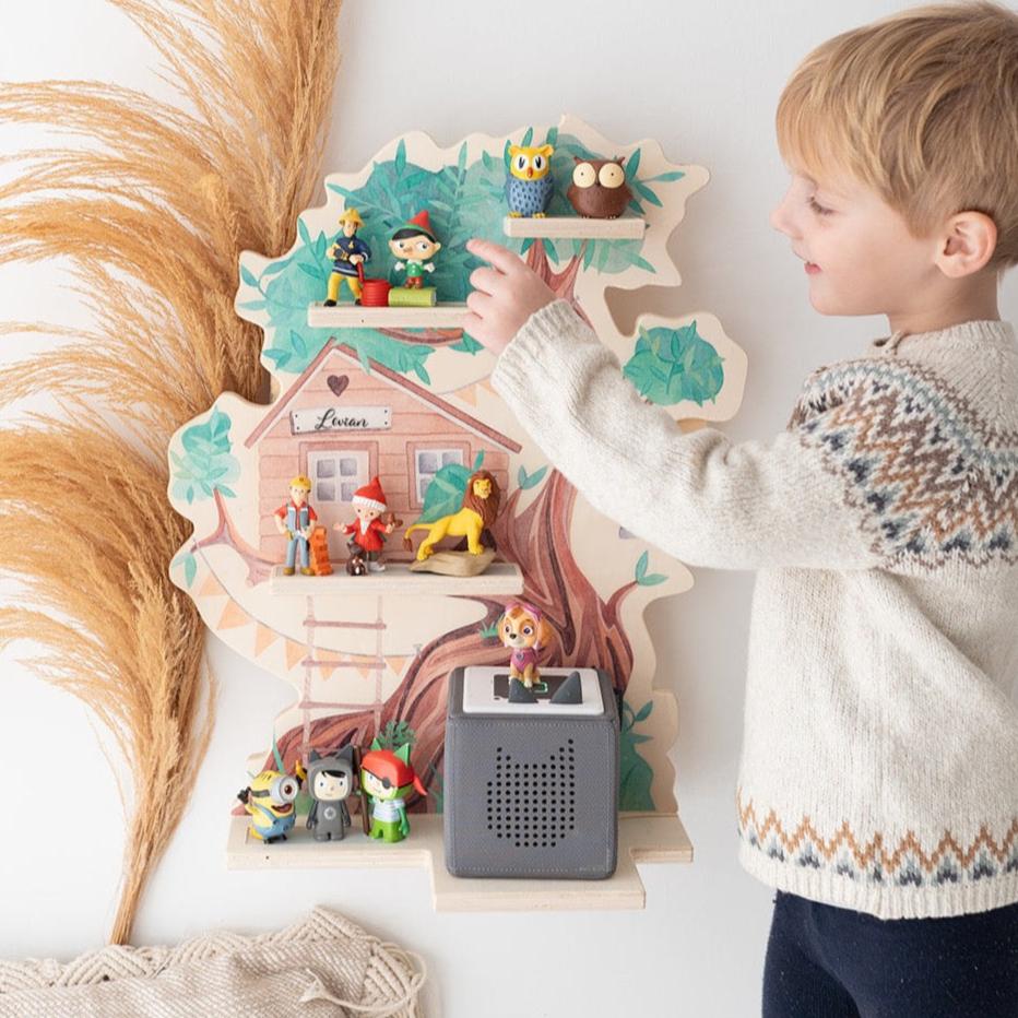 Toniebox Regal Holz - Baumhaus Aquarell - wunderwunsch