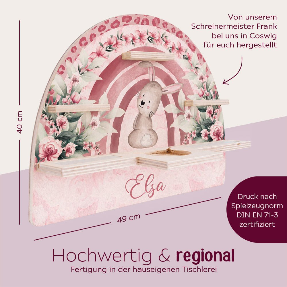 Toniebox Regal Holz - Hase Regenbogen - wunderwunsch