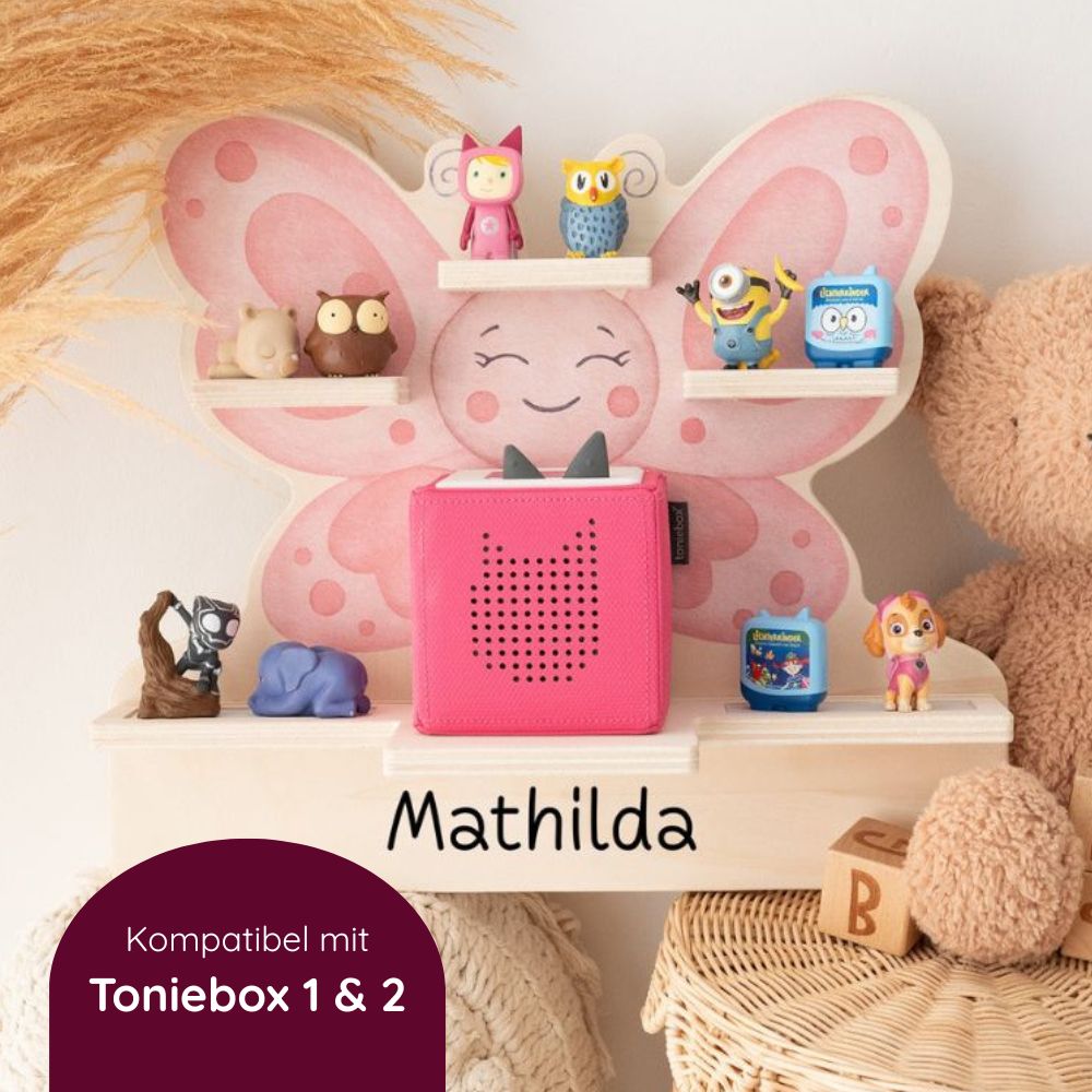 Toniebox Regal Holz - Schmetterling Aquarell - wunderwunsch