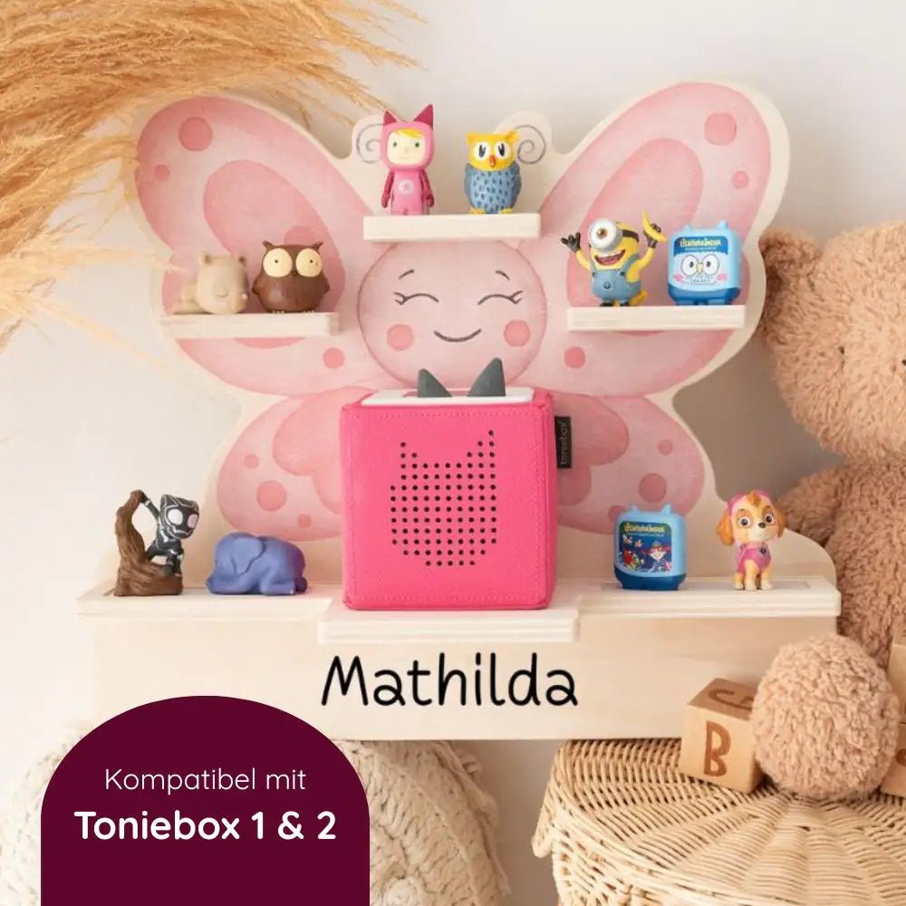 Toniebox Regal Holz - Schmetterling Aquarell - wunderwunsch