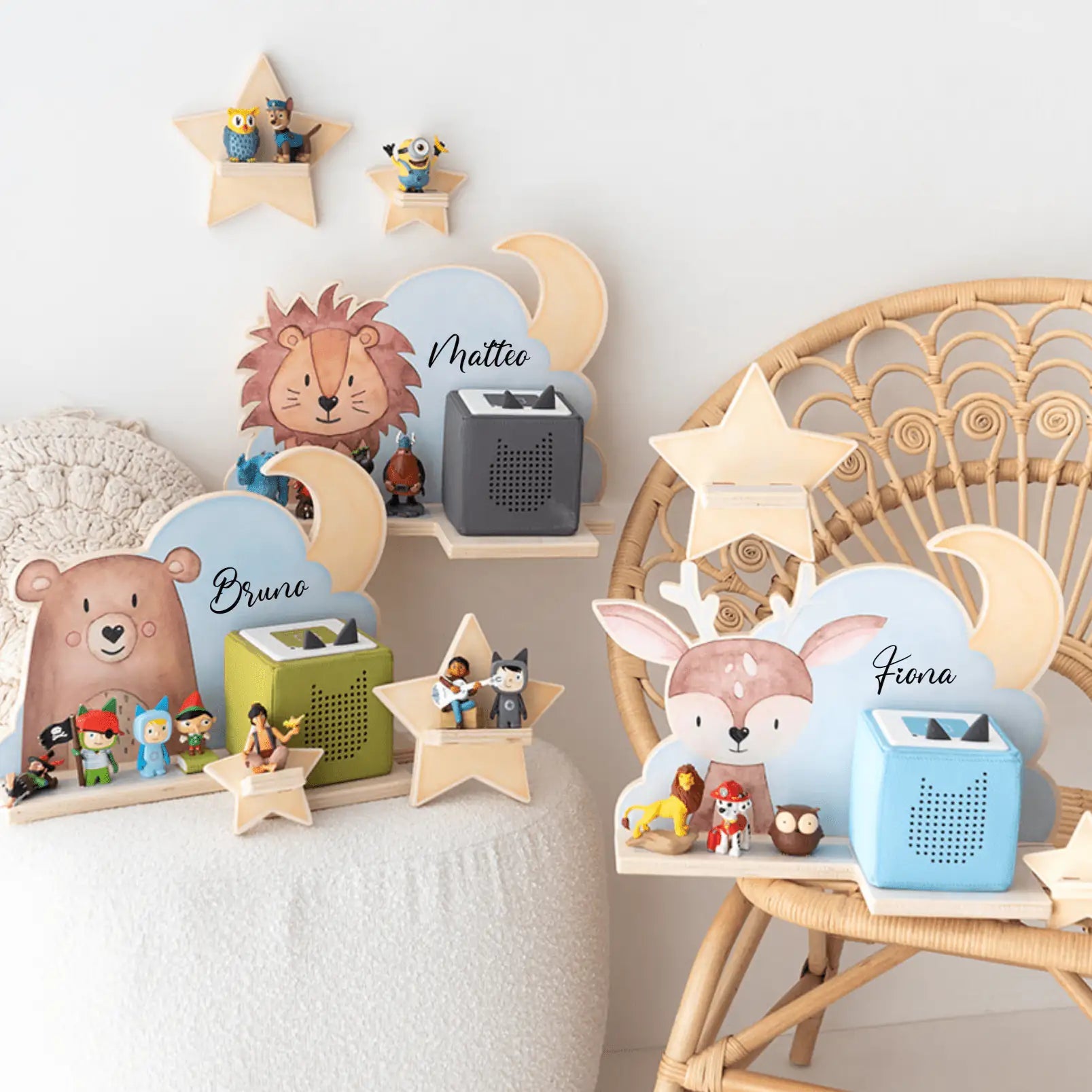 Toniebox Regal Holz - Wolkentier Aquarell - wunderwunsch