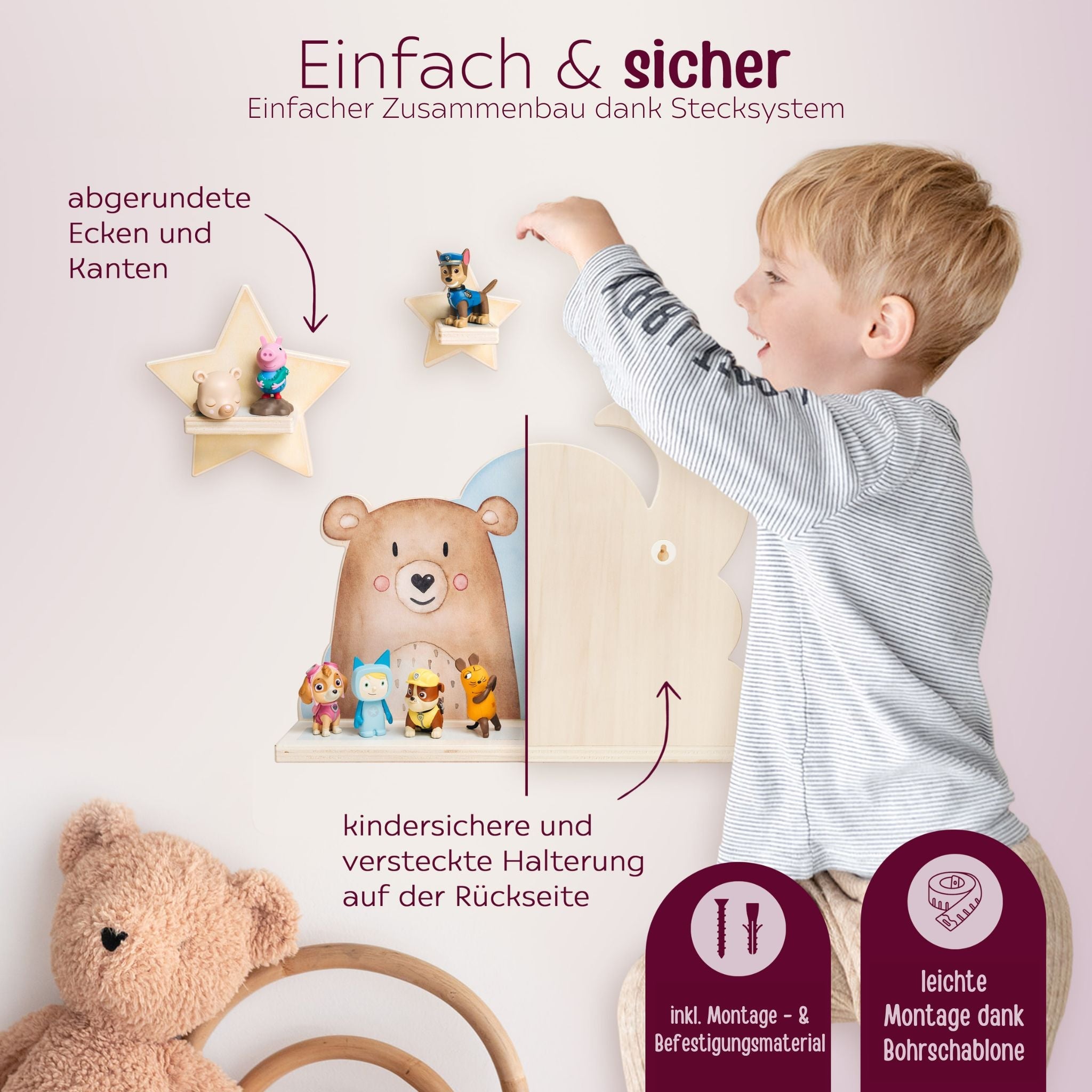 Toniebox Regal Holz - Wolkentier Aquarell - wunderwunsch