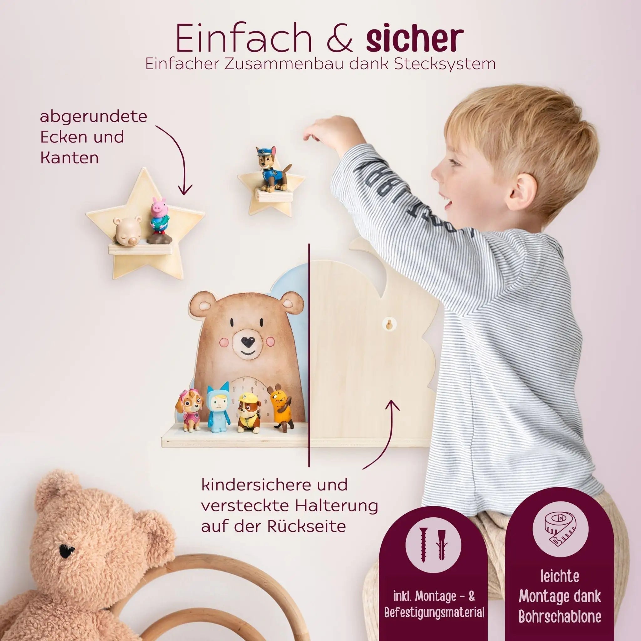 Toniebox Regal Holz - Wolkentier Aquarell - wunderwunsch