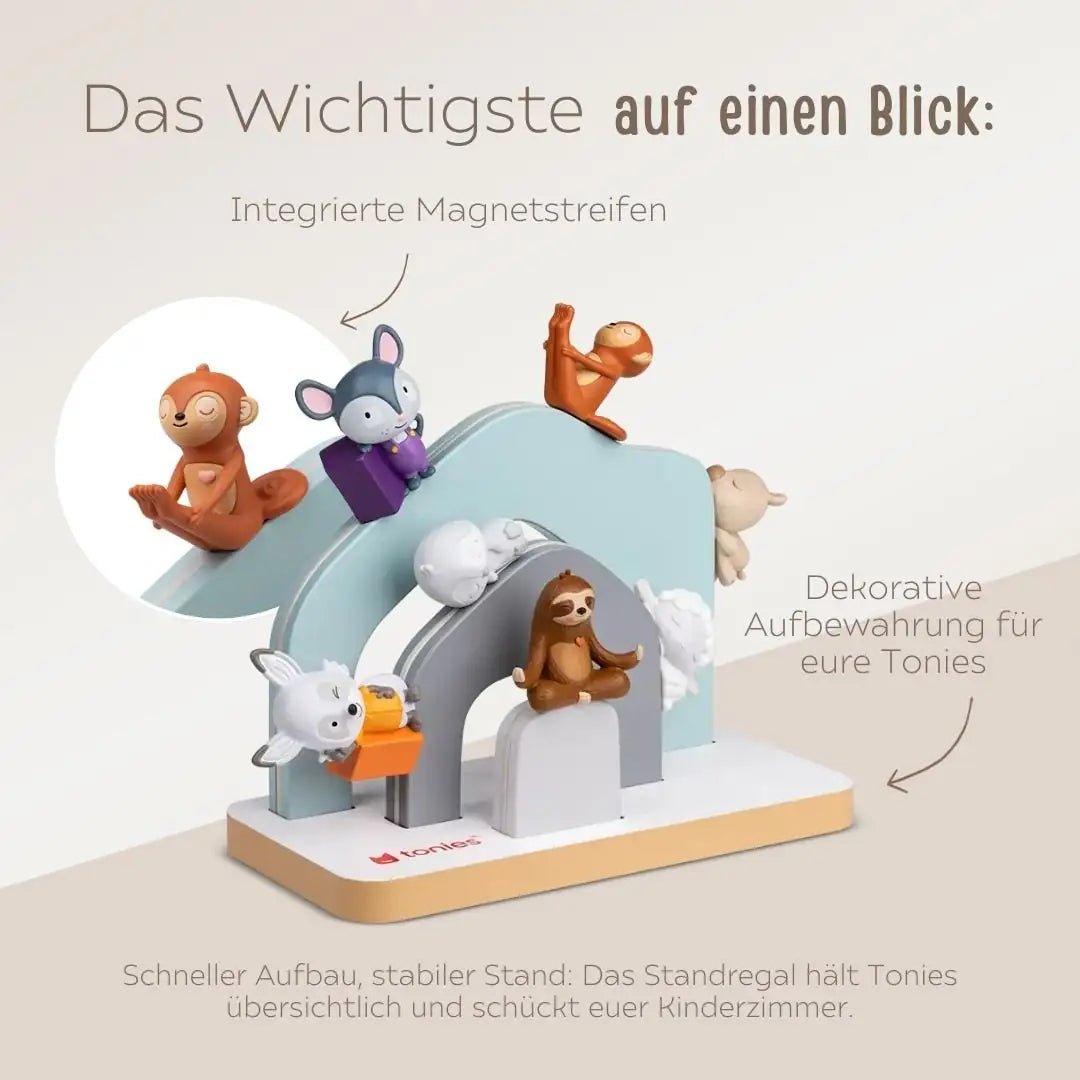 TONIES® Mini Standregal personalisierbar - Regenbogen, Berg, Haus - wunderwunsch