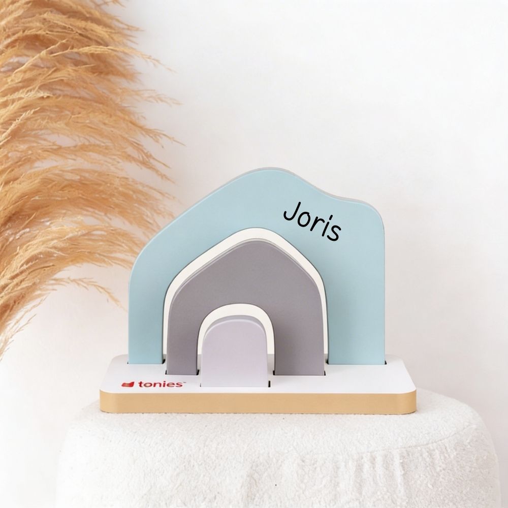 TONIES® Mini Standregal personalisierbar - Regenbogen, Berg, Haus - wunderwunsch