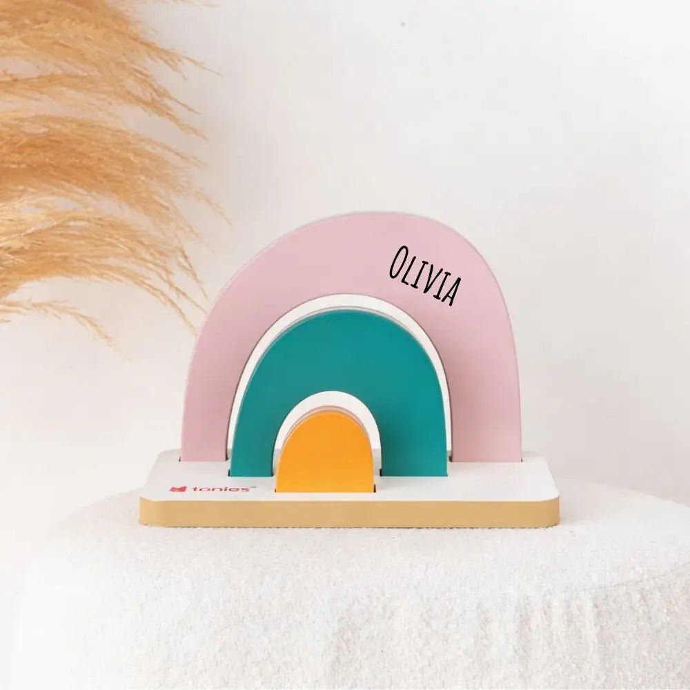 TONIES® Mini Standregal personalisierbar - Regenbogen, Berg, Haus - wunderwunsch
