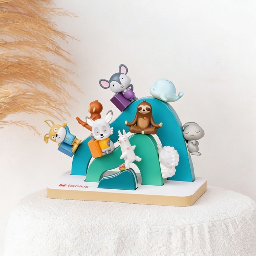 TONIES® Mini Standregal personalisierbar - Regenbogen, Berg, Haus - wunderwunsch