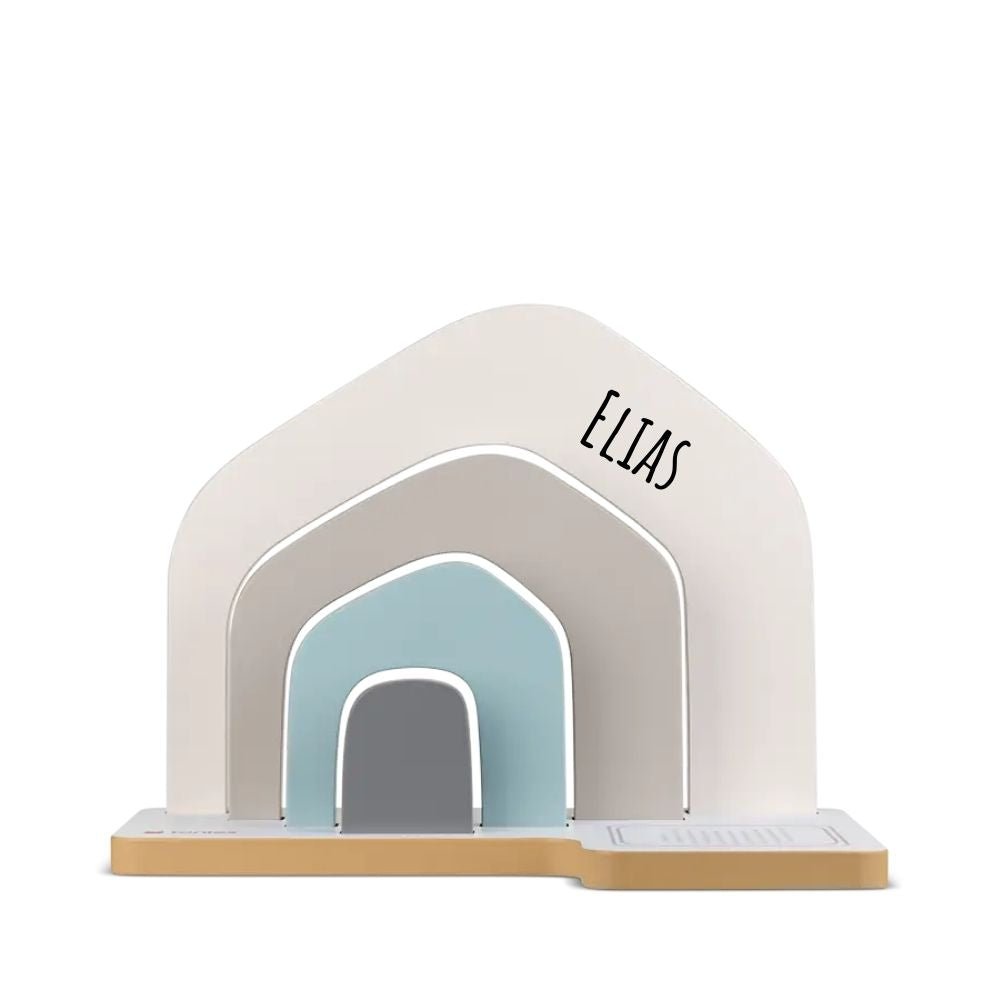 TONIES® Standregal personalisierbar - Regenbogen, Berg, Haus - wunderwunsch