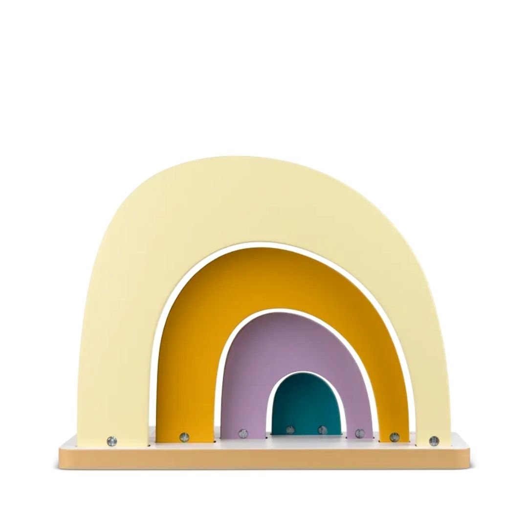 TONIES® Standregal personalisierbar - Regenbogen, Berg, Haus - wunderwunsch