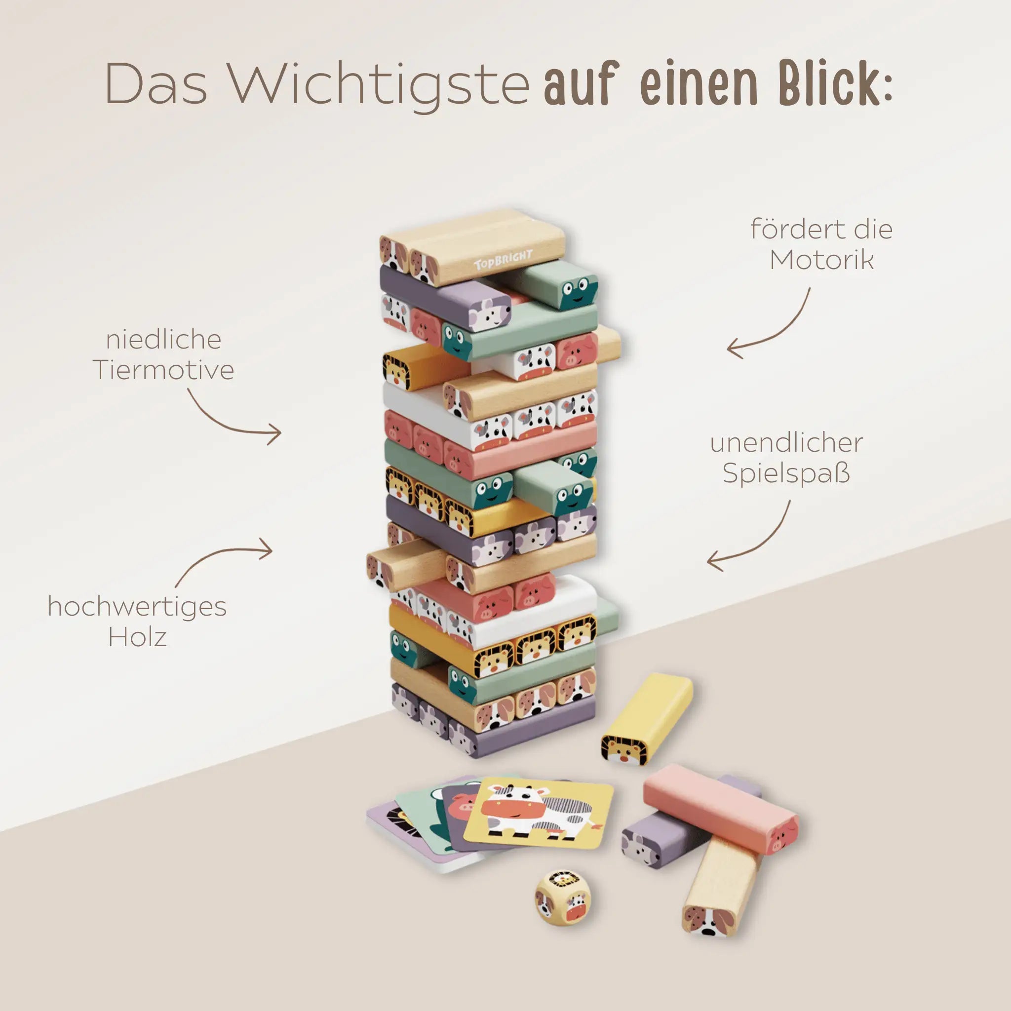 TOP BRIGHT Wackelturm personalisierbar - wunderwunsch