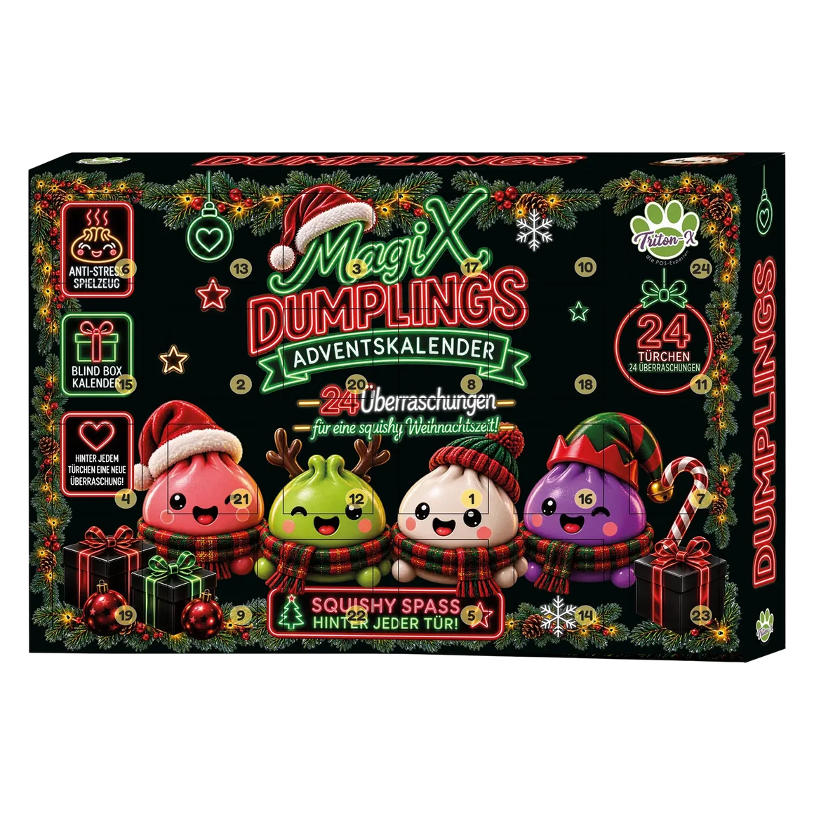 TRITON-X Adventskalender MagiX Dumplings – 24 Squishy Überraschungen - wunderwunsch