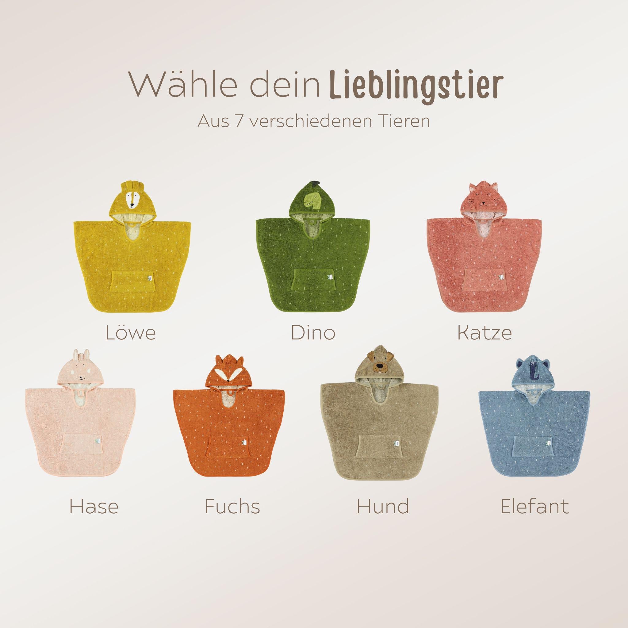 TRIXIE Baby Tier Badeponcho Frottee - wunderwunsch