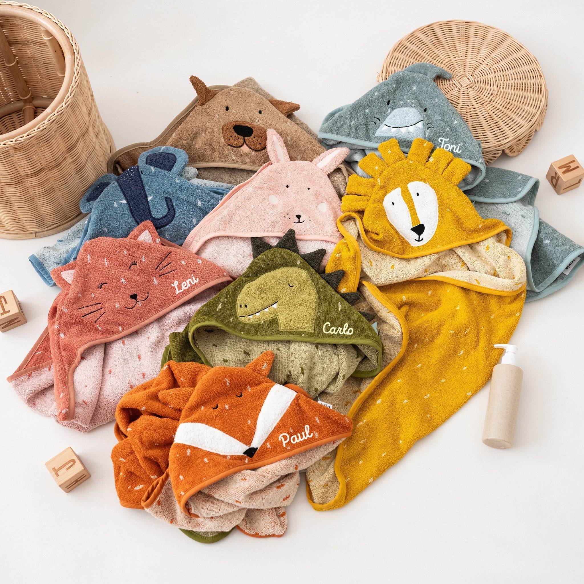 TRIXIE Baby Tier Kapuzenhandtuch Frottee - wunderwunsch