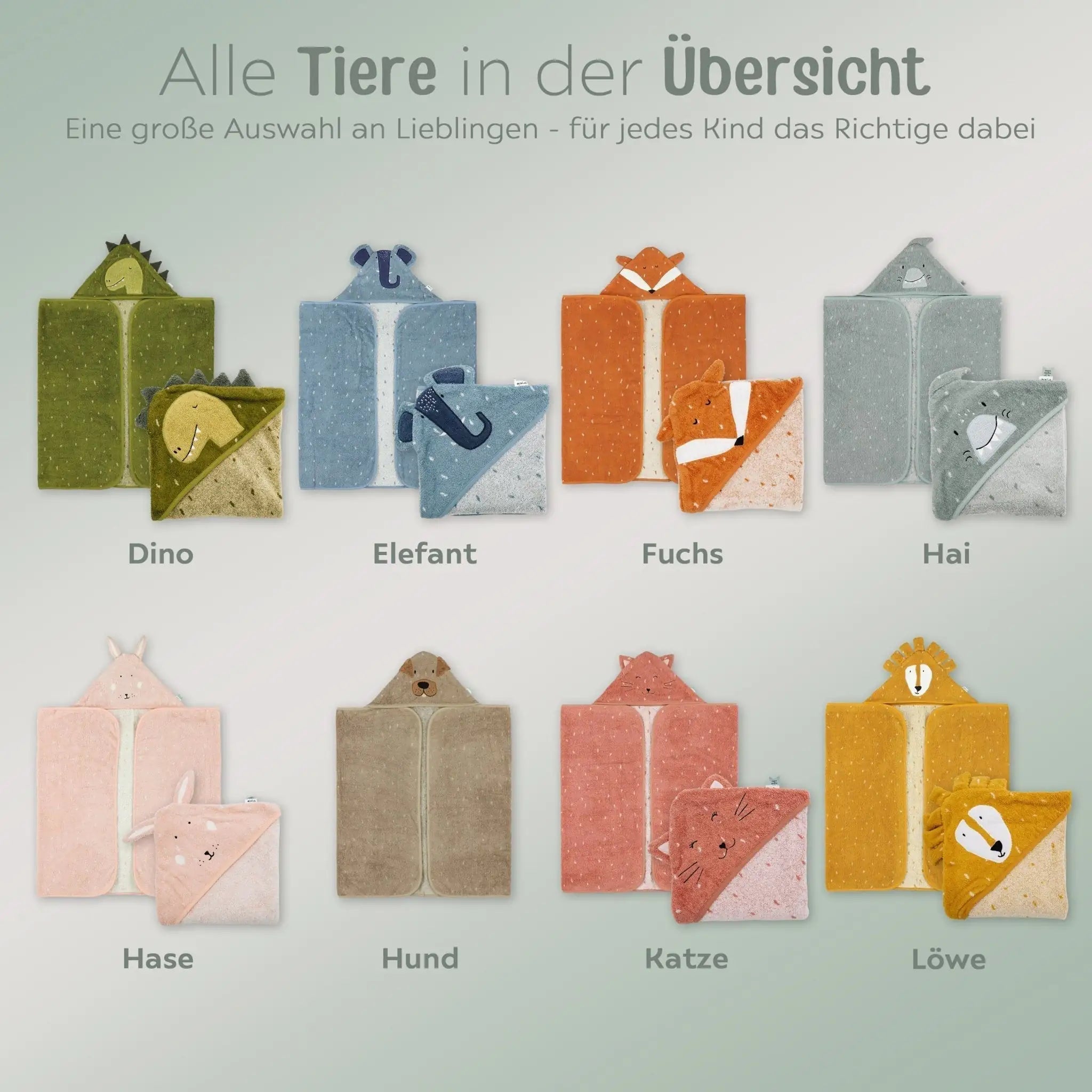 TRIXIE Baby Tier Kapuzenhandtuch Frottee - wunderwunsch