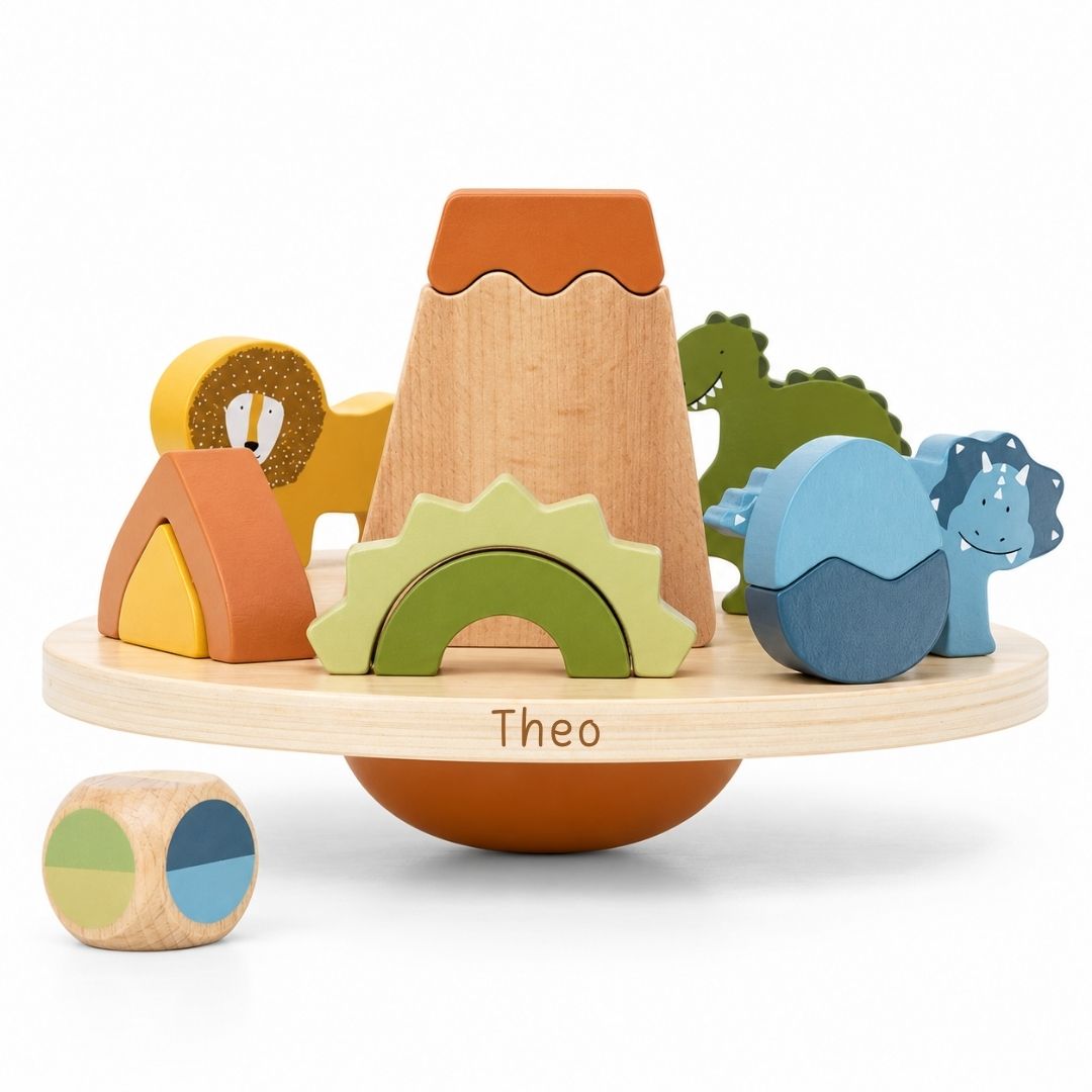 TRIXIE Balancespiel Dino Abenteuer aus Holz personalisiert - wunderwunsch