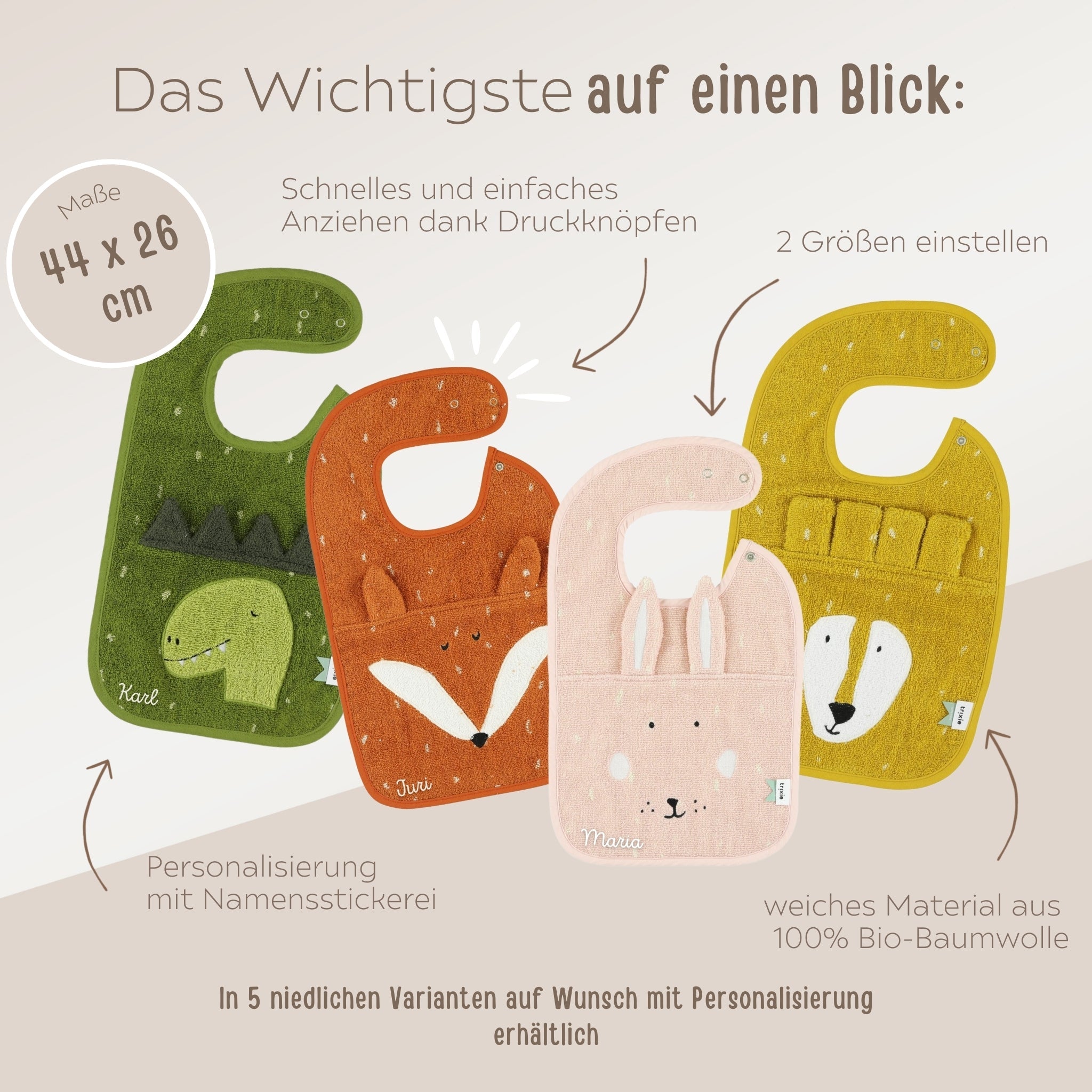 TRIXIE Bio - Lätzchen Tier personalisiert - wunderwunsch