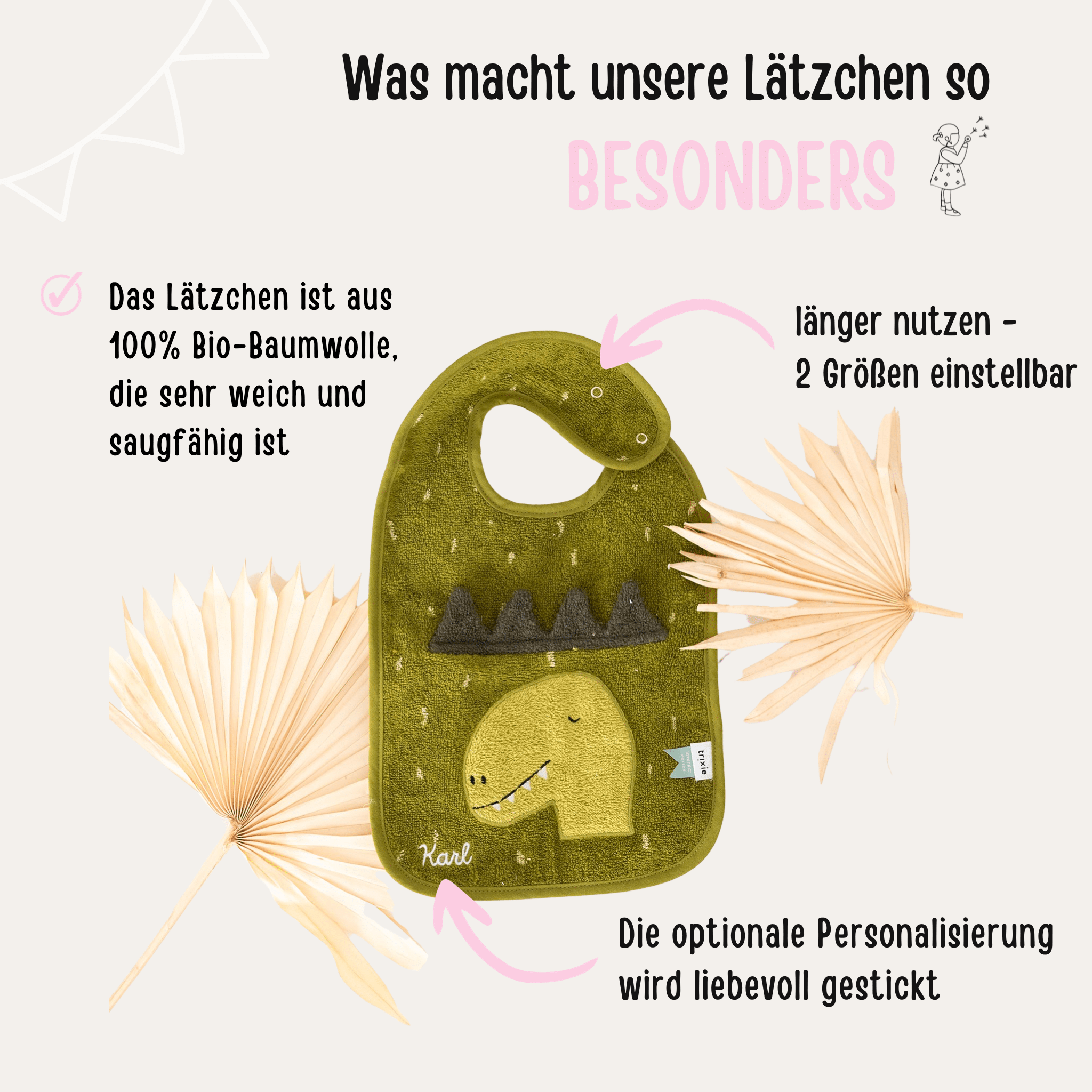 TRIXIE Bio - Lätzchen Tier personalisiert - wunderwunsch