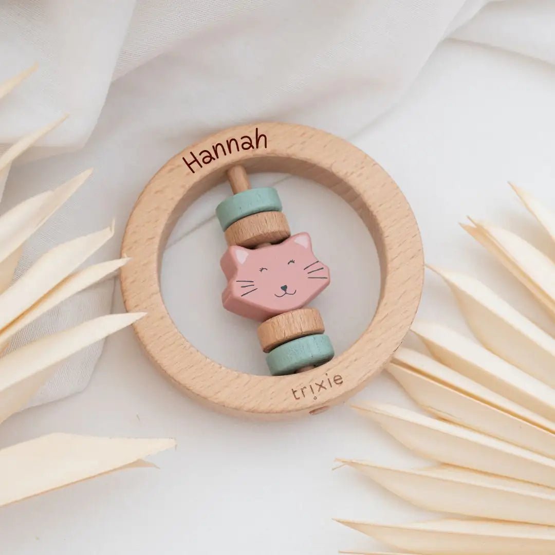 TRIXIE Holzrassel Tier mit Perlen personalisiert - wunderwunsch