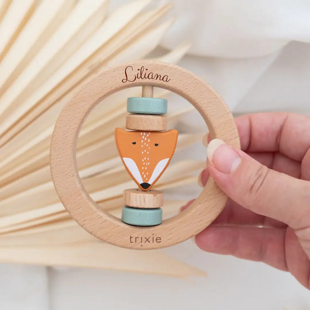 TRIXIE Holzrassel Tier mit Perlen personalisiert - wunderwunsch