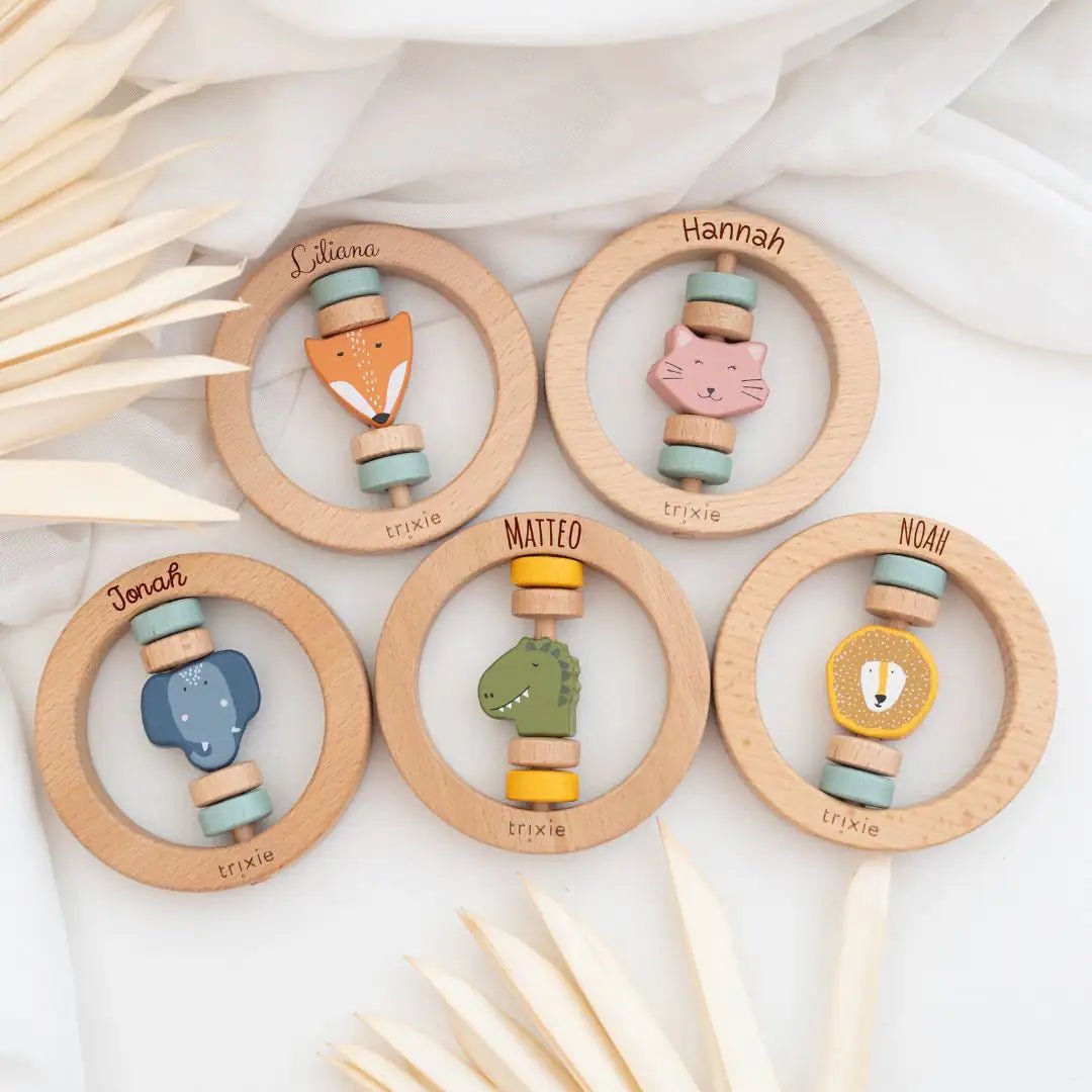 TRIXIE Holzrassel Tier mit Perlen personalisiert - wunderwunsch