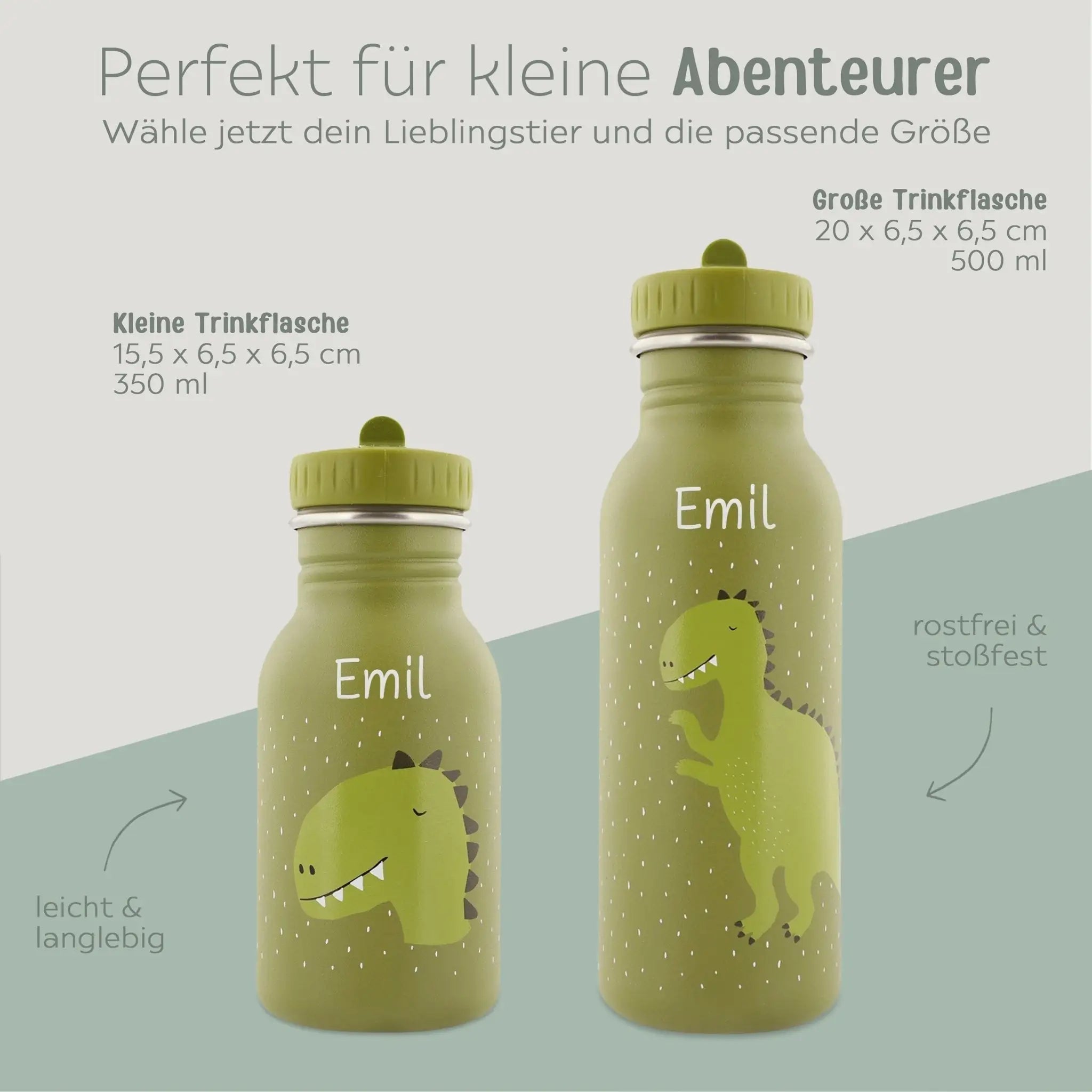 TRIXIE Kinder Trinkflasche personalisiert - Tiere - wunderwunsch