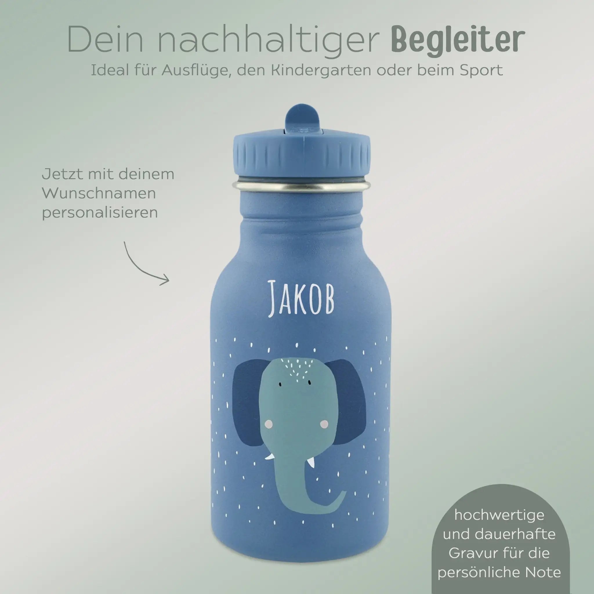 TRIXIE Kinder Trinkflasche personalisiert - Tiere - wunderwunsch