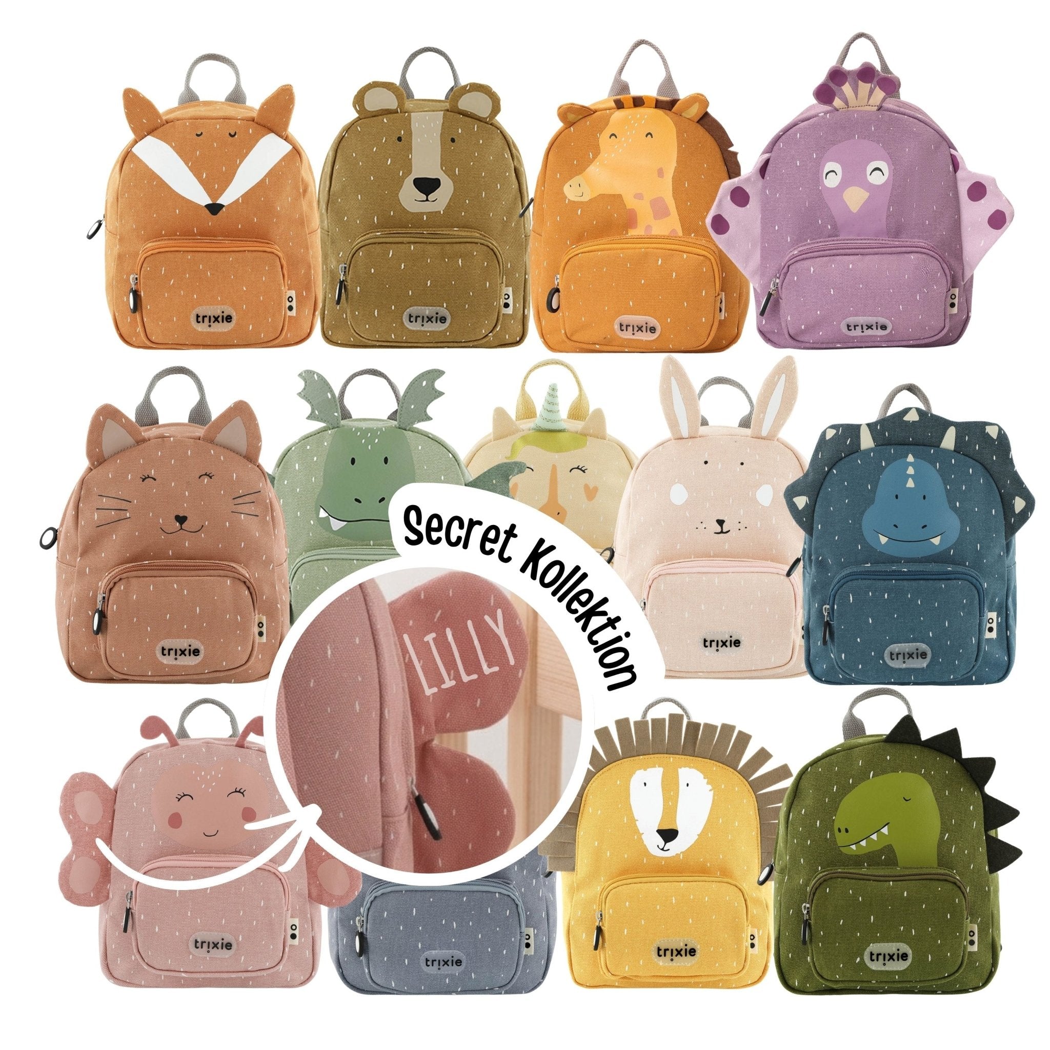 TRIXIE Kindergartenrucksack Secret Kollektion - Tiere - wunderwunsch