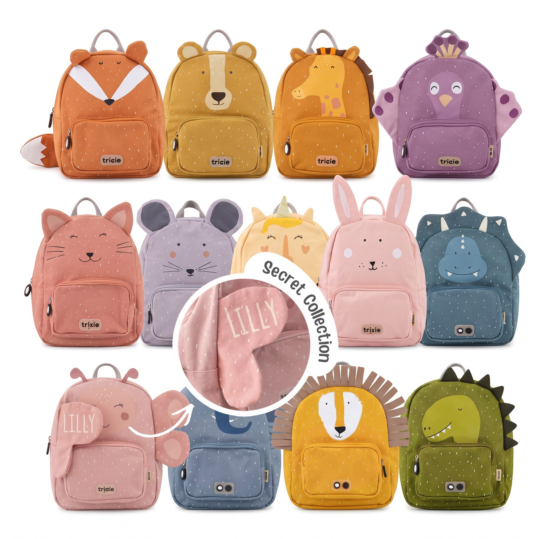 TRIXIE Kindergartenrucksack Secret Kollektion - Tiere - wunderwunsch