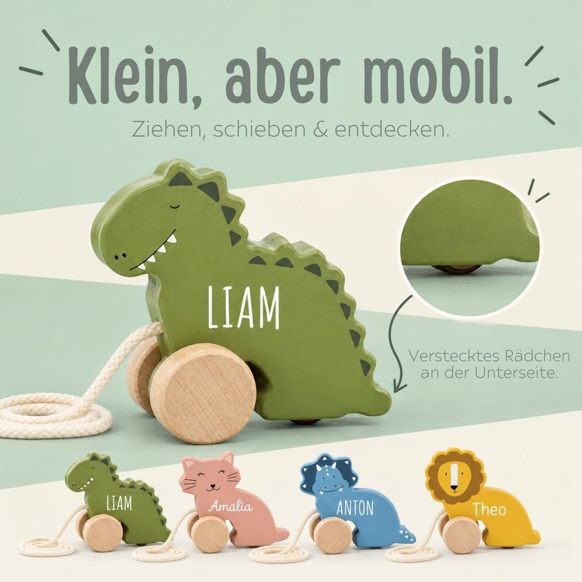 TRIXIE Kleines Nachziehtier Holz personalisiert - wunderwunsch