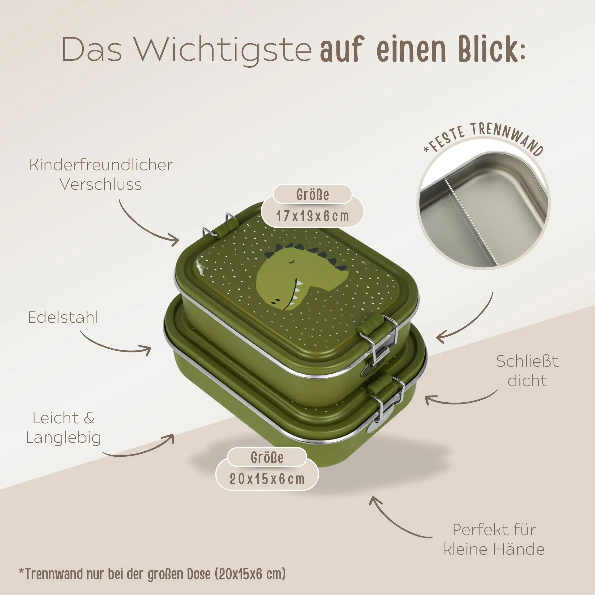 TRIXIE Lunch - Set - Brotdose & Trinkflasche - Dino - wunderwunsch