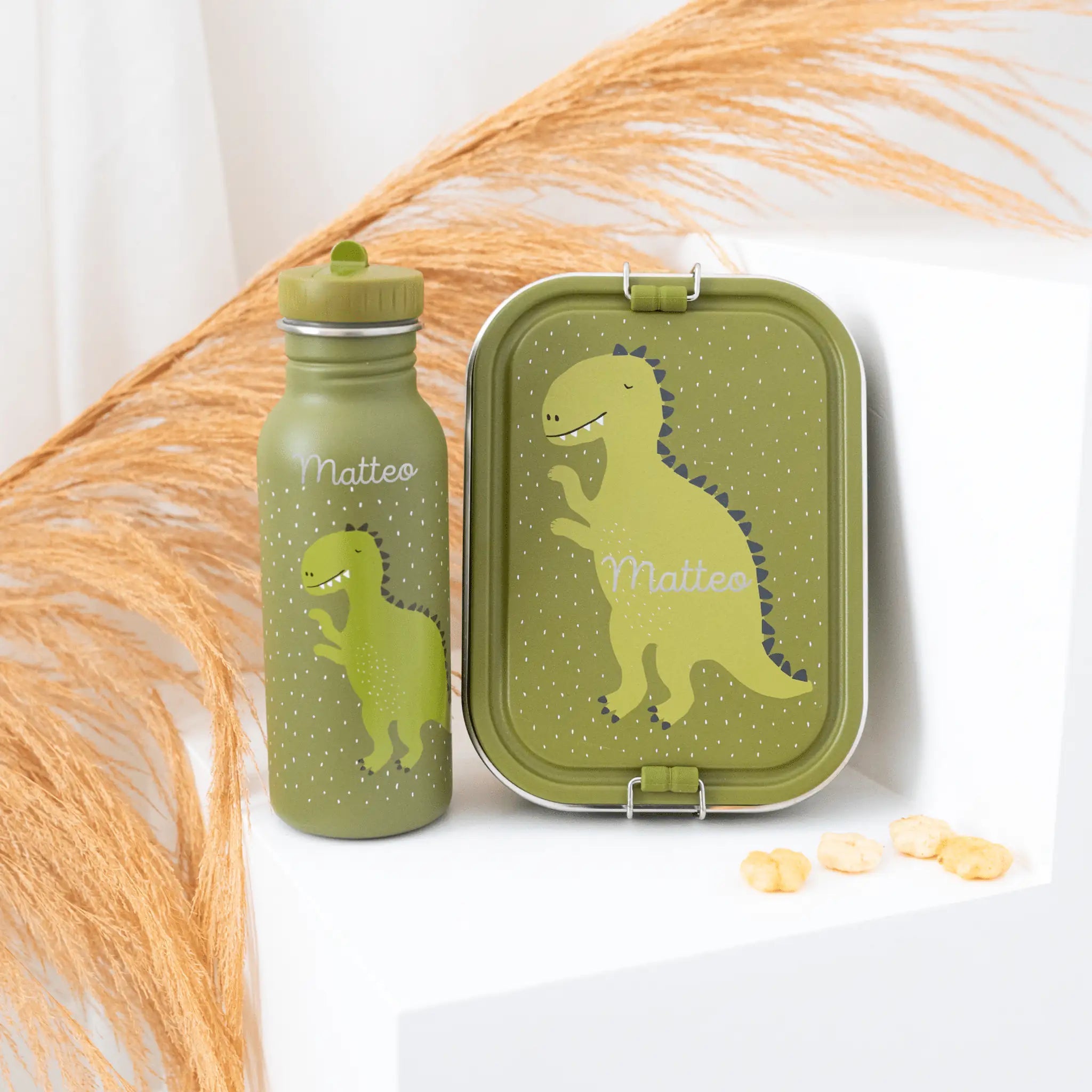 TRIXIE Lunch - Set - Brotdose & Trinkflasche - Dino - wunderwunsch